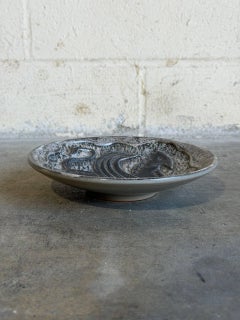 Ceramic Shallow Bowl Sgraffito a mythical creature Johgus Bornholm MCM 1960s