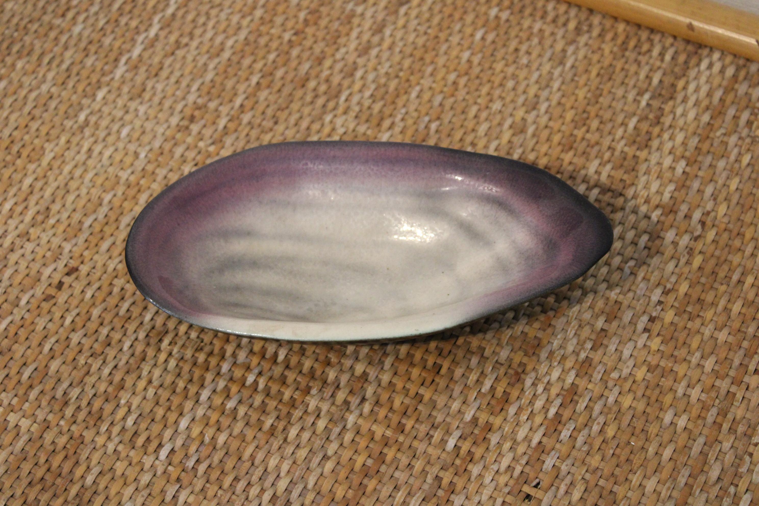 Enameled Ceramic shell dish by Pol Chambost For Sale