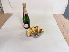 Ceramic Shell Vide Poche Silver and Gold Colors 20th Century