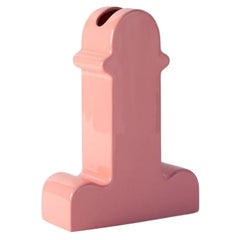 Ceramic Shiva Flower Vase, Pink Glazed, by Ettore Sottsass, 20th, Spanish