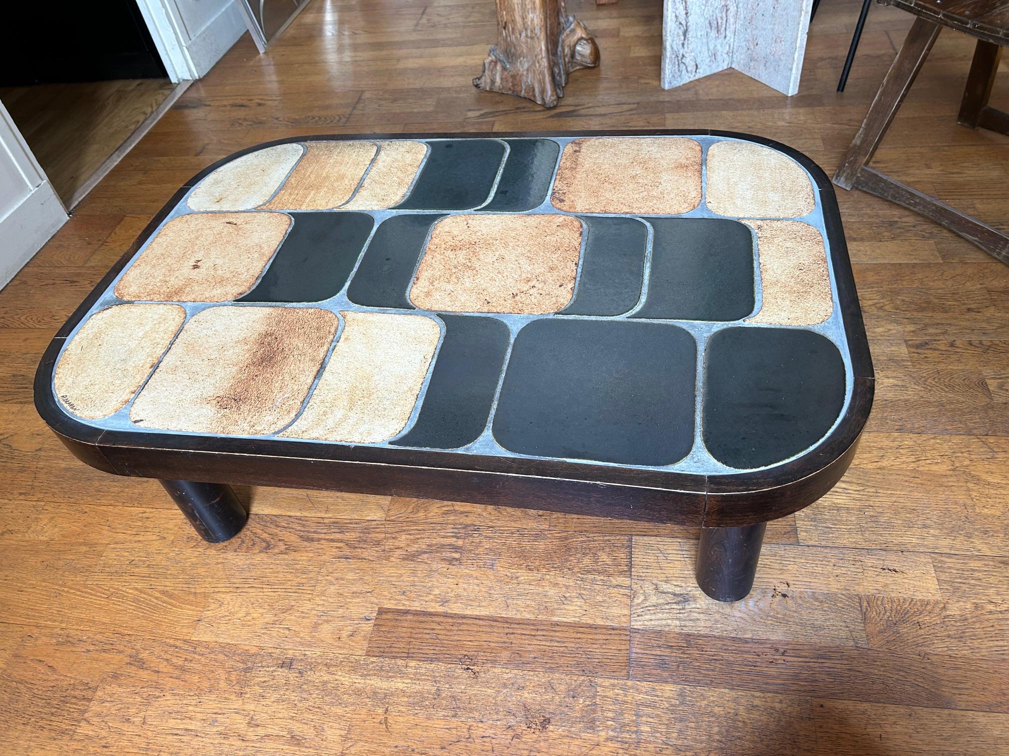 Ceramic Shogun coffee table by Roger Capron, France, 1960's In Good Condition For Sale In Paris, FR