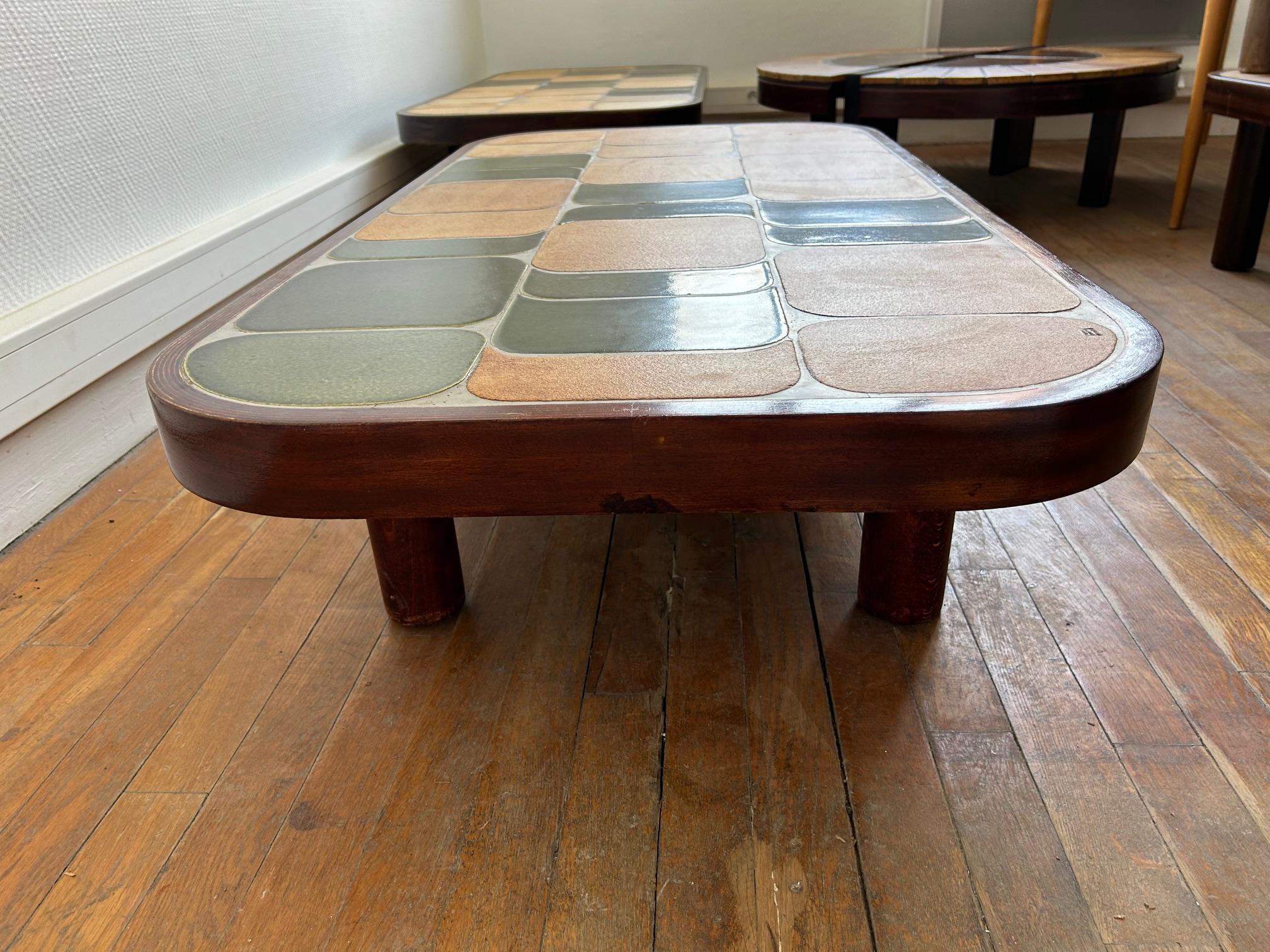 Ceramic Shogun coffee table by Roger Capron, France, 1970's For Sale 1