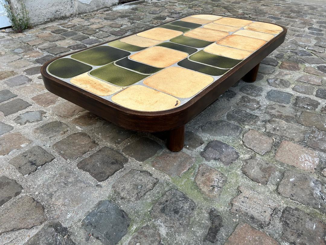 Moderne Table basse Shogun de Roger Capron, Vallauris, années 1970