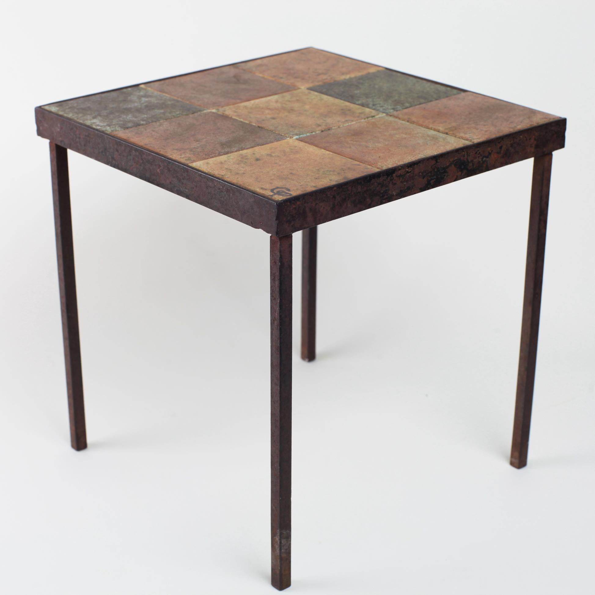 Mid-Century Modern Ceramic Side Table La Grange Aux Potiers, France, 1960s