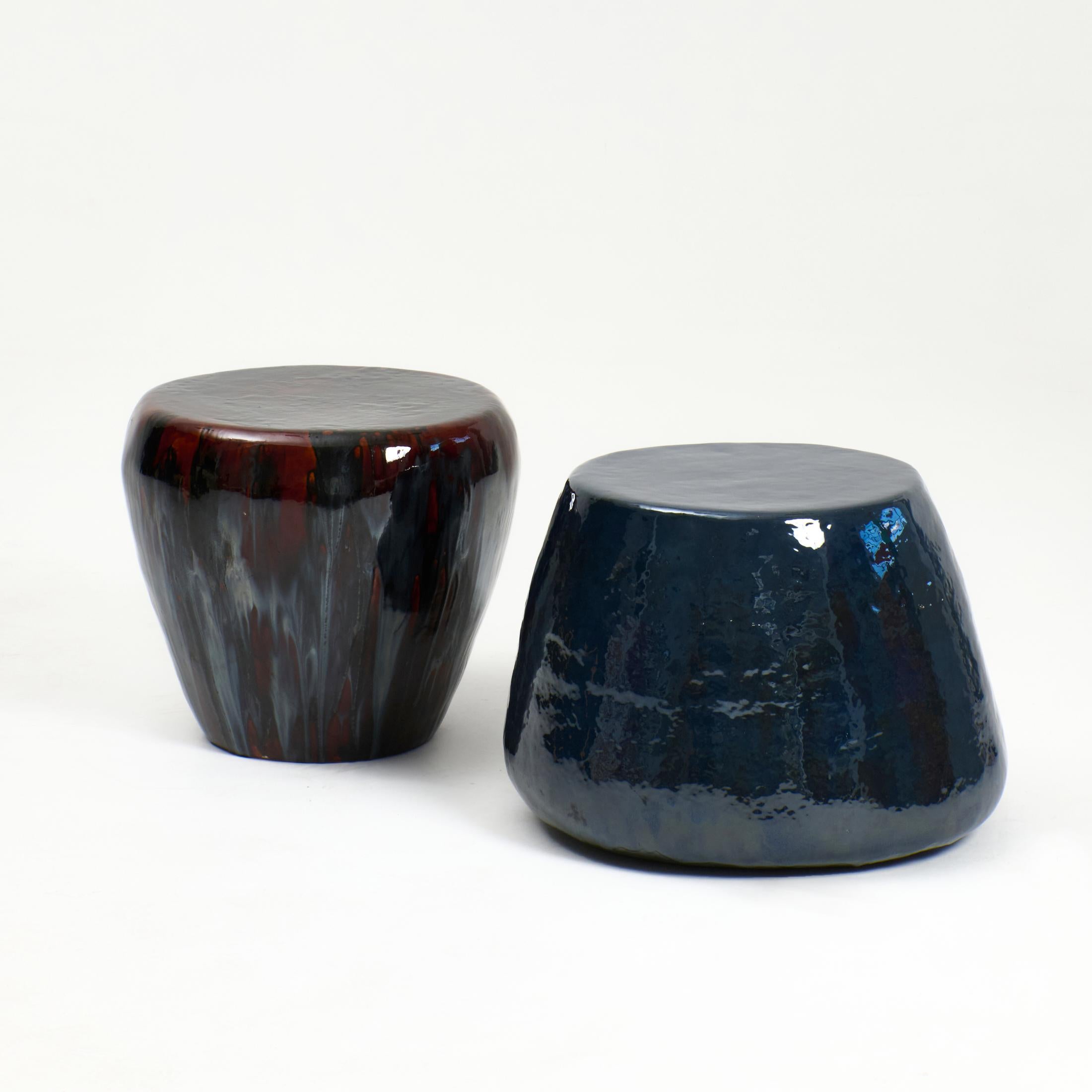 Tavolino in ceramica medio - Toffee bruciato in vendita 2