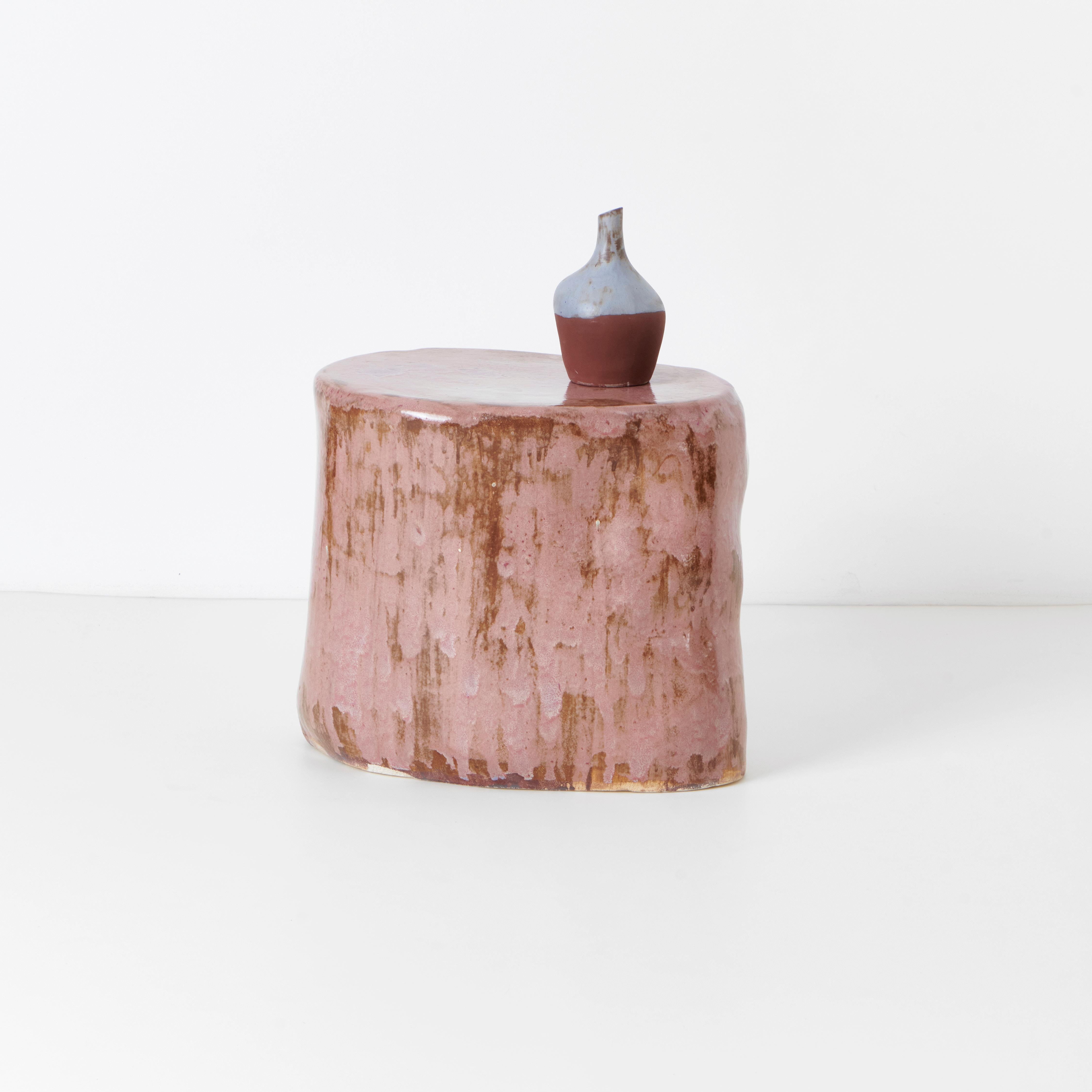 Hand-Crafted Ceramic Side Table Small For Sale