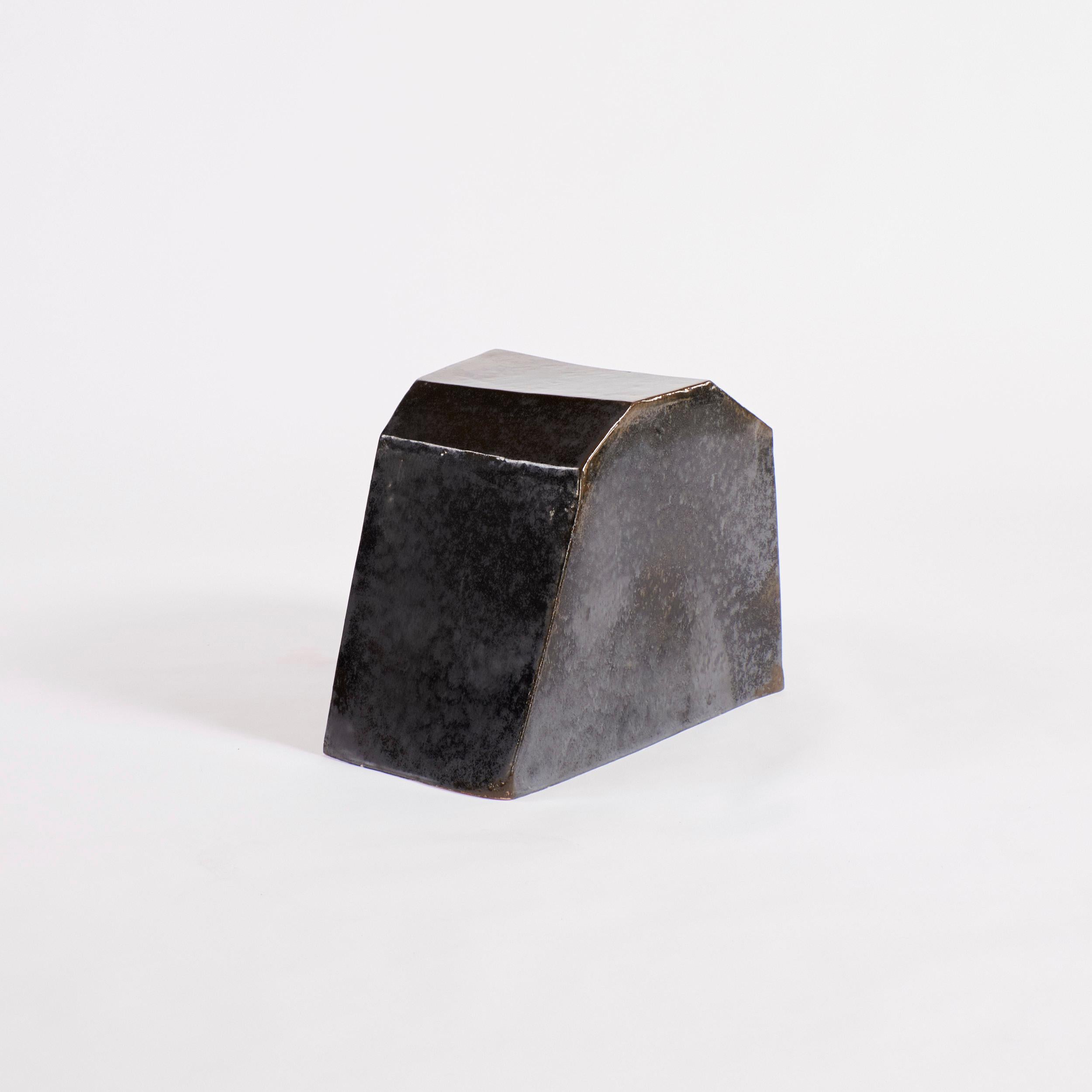Modern Ceramic Side Table Small  Geometric Shape For Sale
