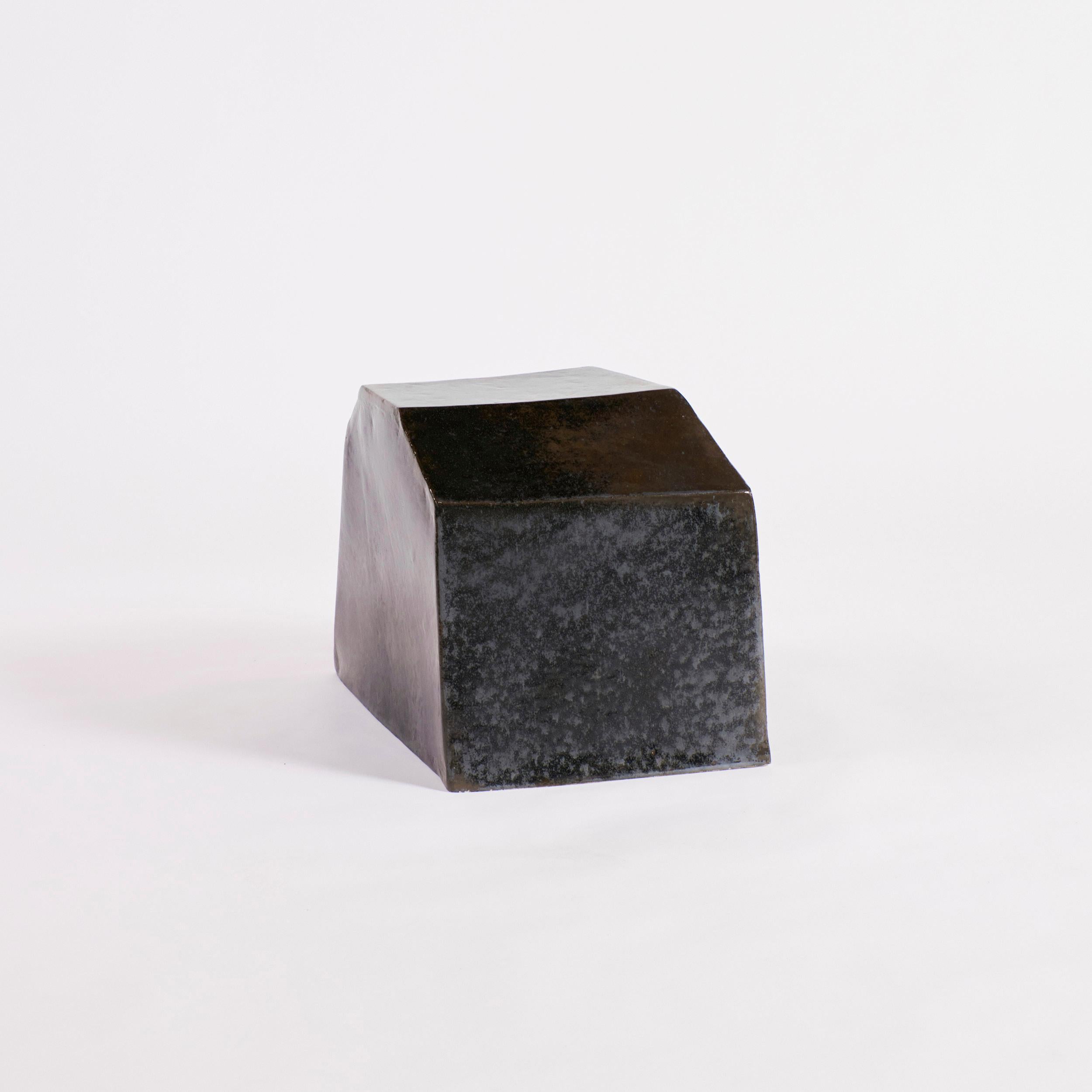 Portuguese Ceramic Side Table Small  Geometric Shape For Sale