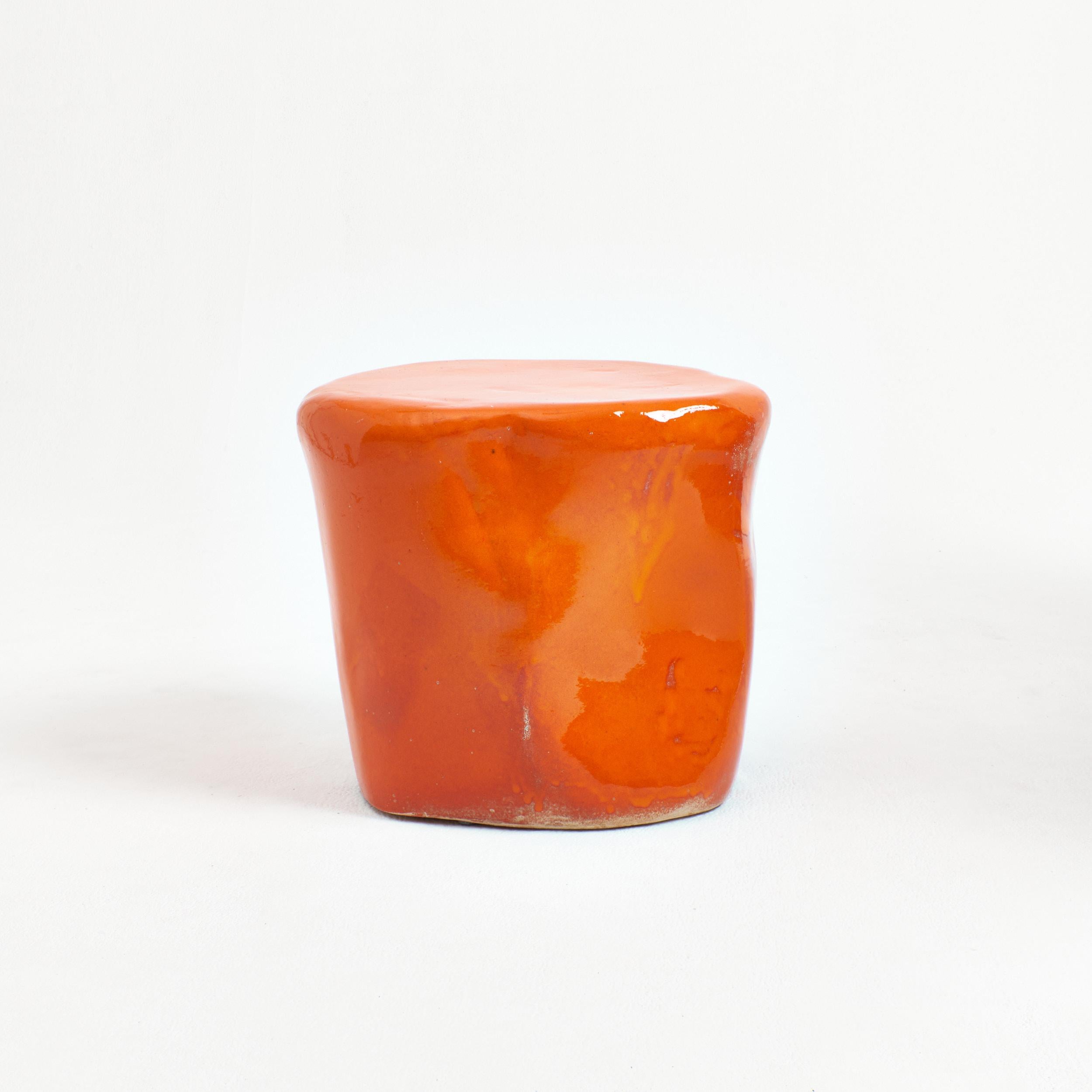 Ceramic Side Table Small orange For Sale 1