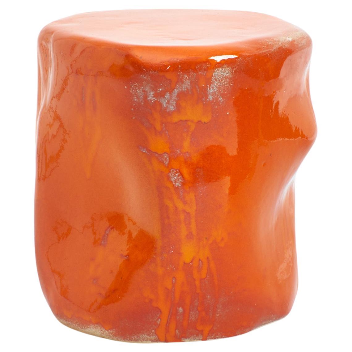 Ceramic Side Table Small orange For Sale