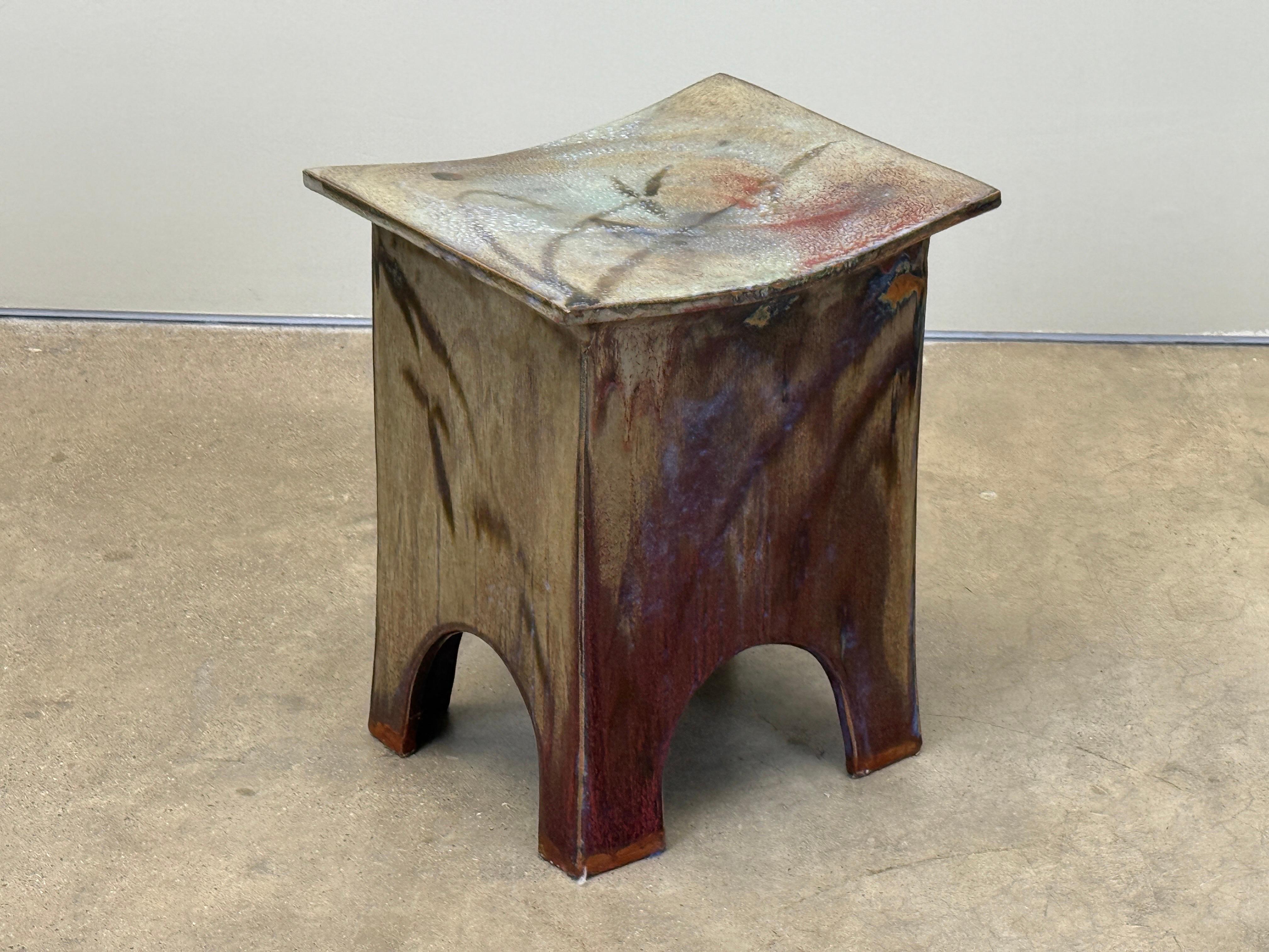 Late 20th Century Ceramic Side Table / Stool by Eric O'Leary For Sale