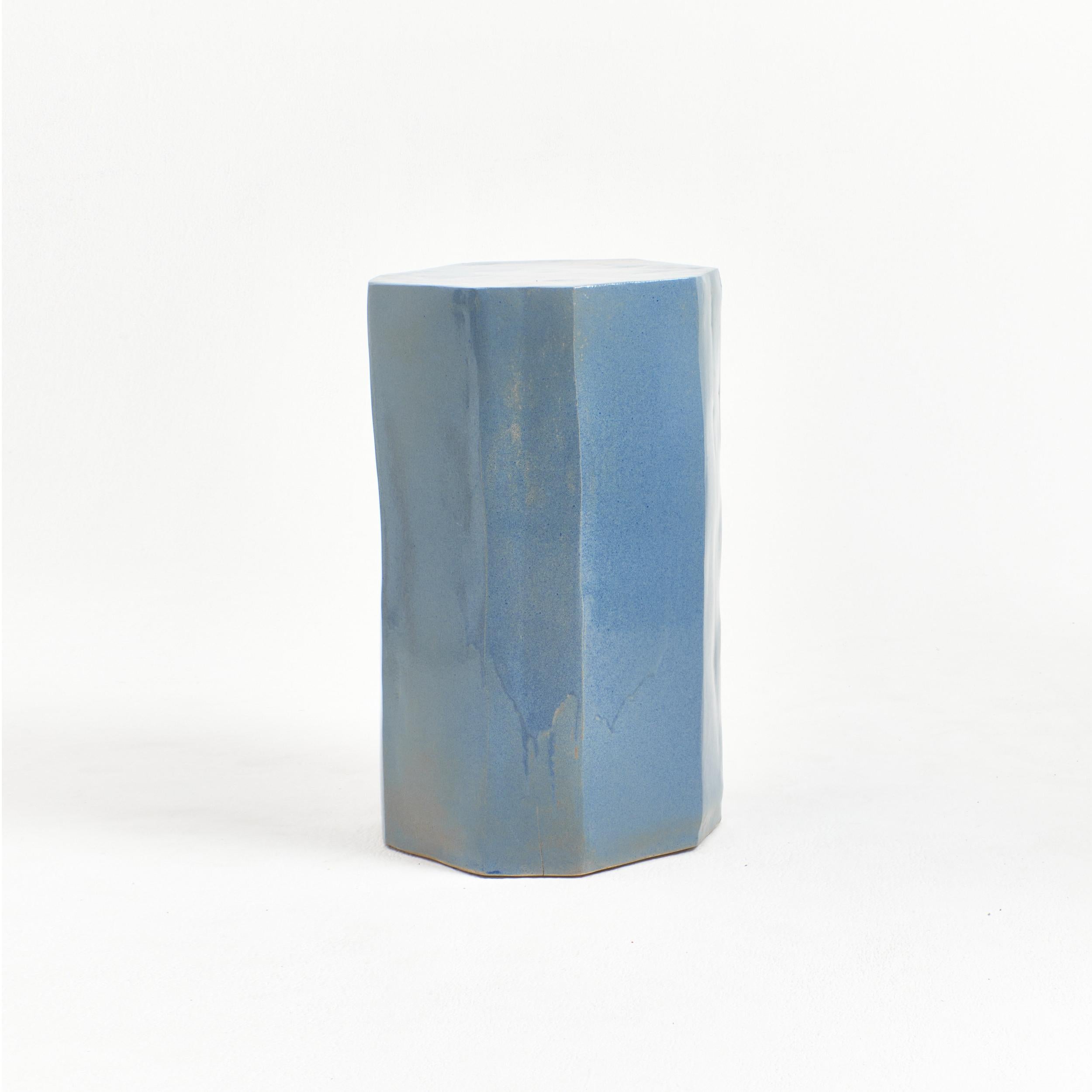 Modern Ceramic Side Table Tall - Geometric shape For Sale