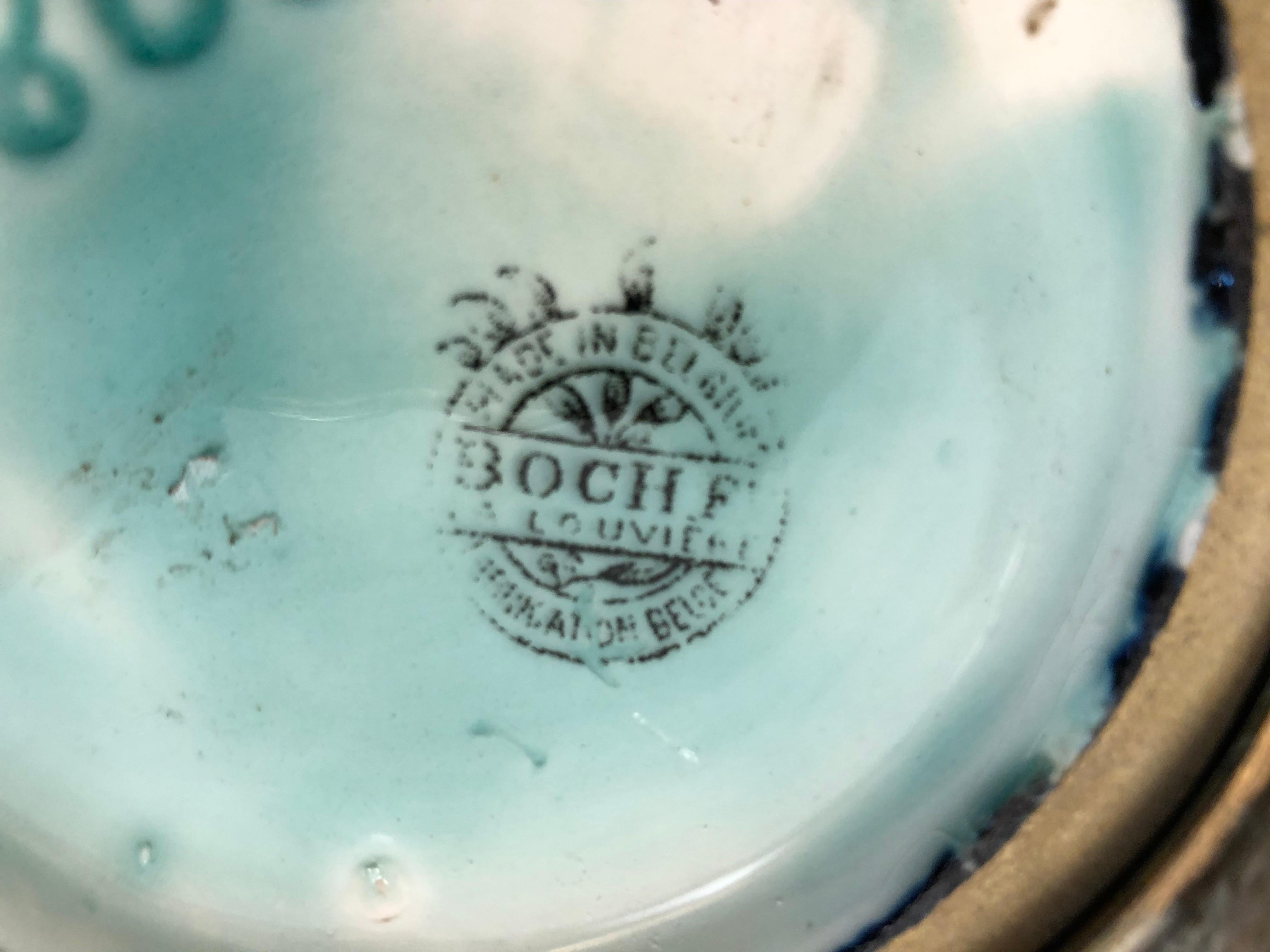 Keramikschild: Boch F. La louviere Fabrication Belge, hergestellt in Belgien 898 im Angebot 1