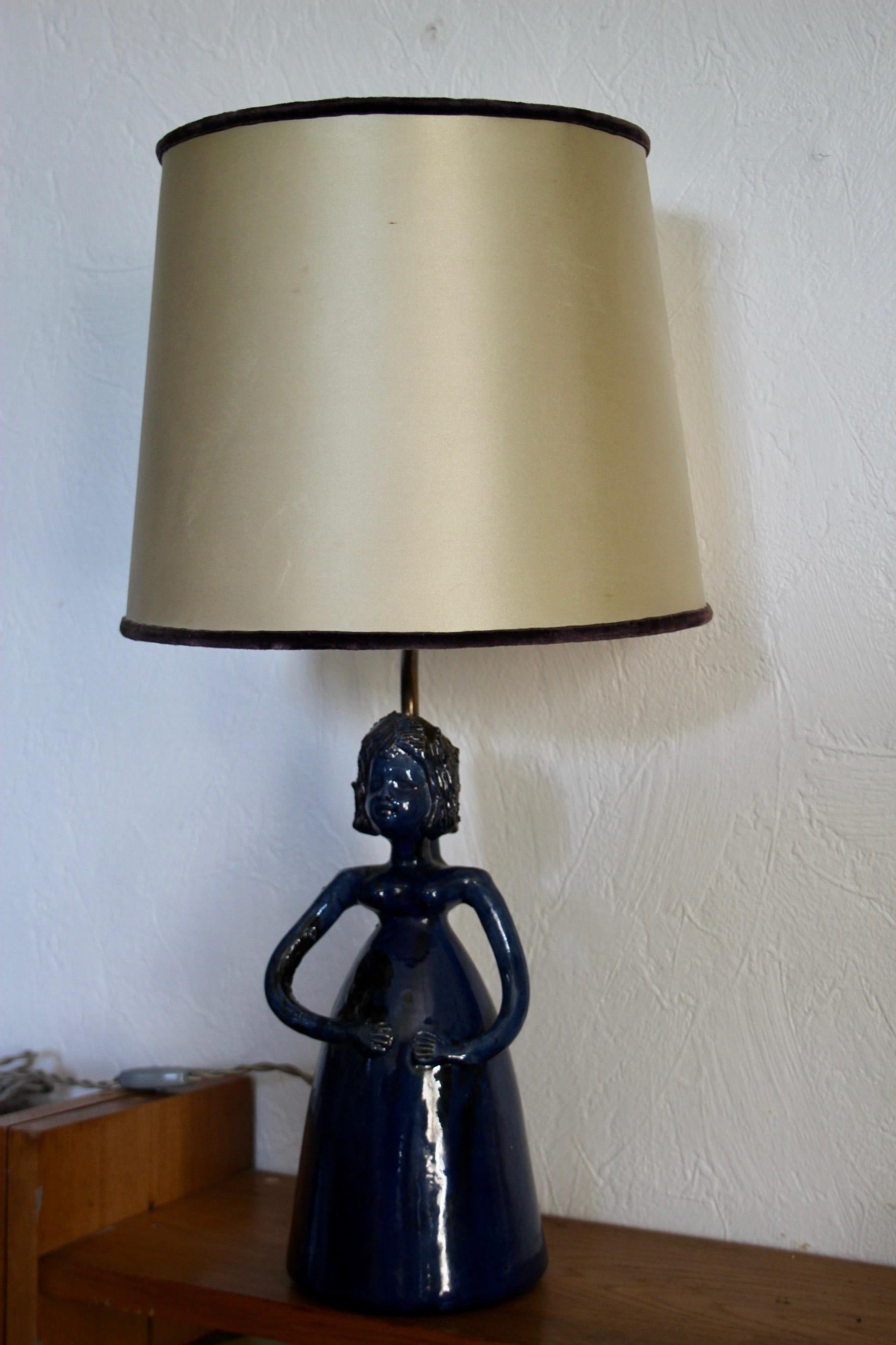 Céramique Lampe de table signée en céramique en vente