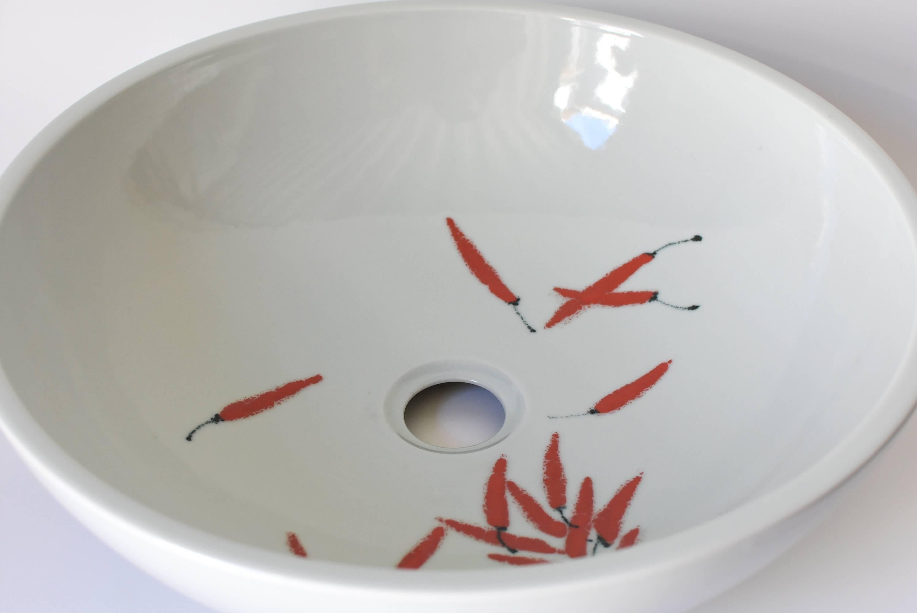 Southwest Style Keramik Waschbecken Pflanzer Red Hot Pepper  im Angebot 10