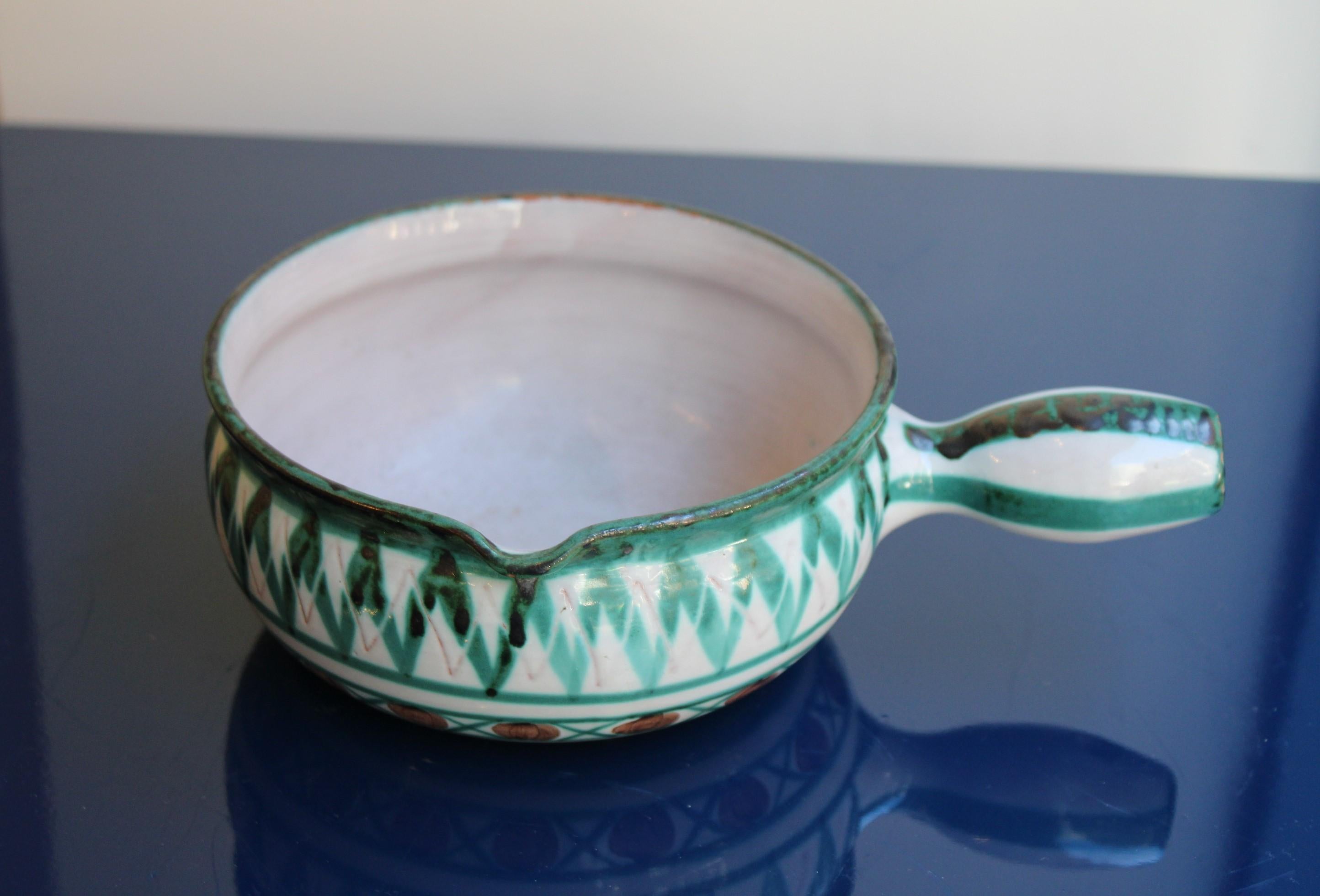 French Ceramic Skillet by Robert Picault, France 20th Century For Sale