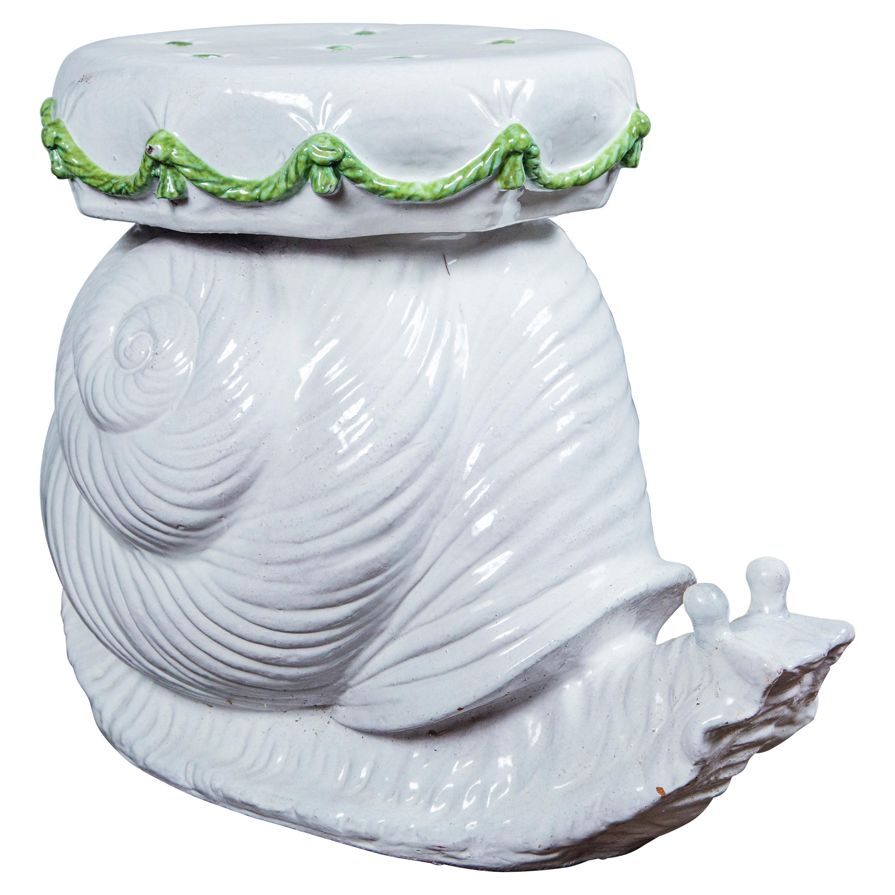 Ceramic Snail Garden Seat, Italy