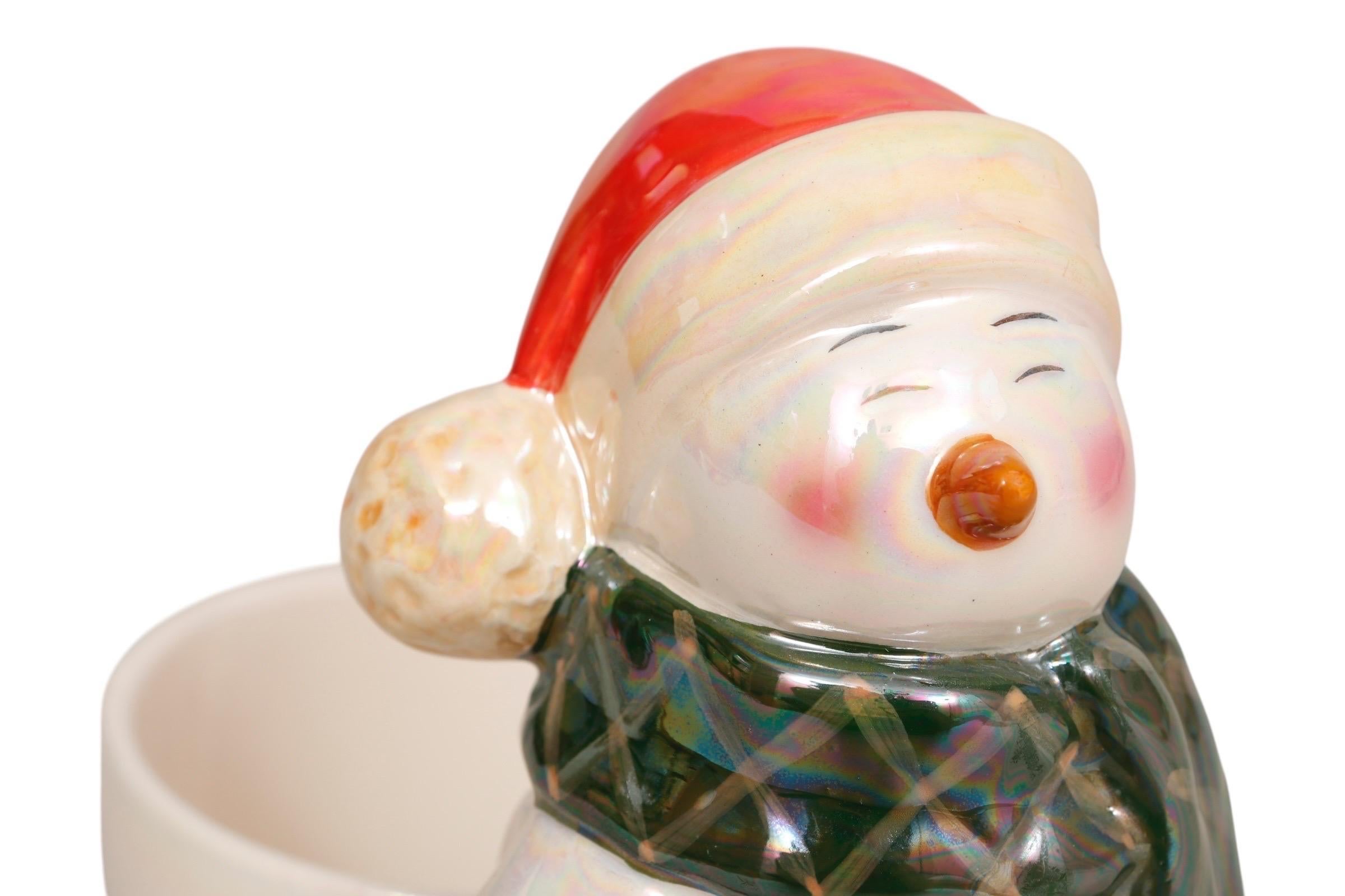 Ceramic Snowman Plant Pot Holder For Sale 1