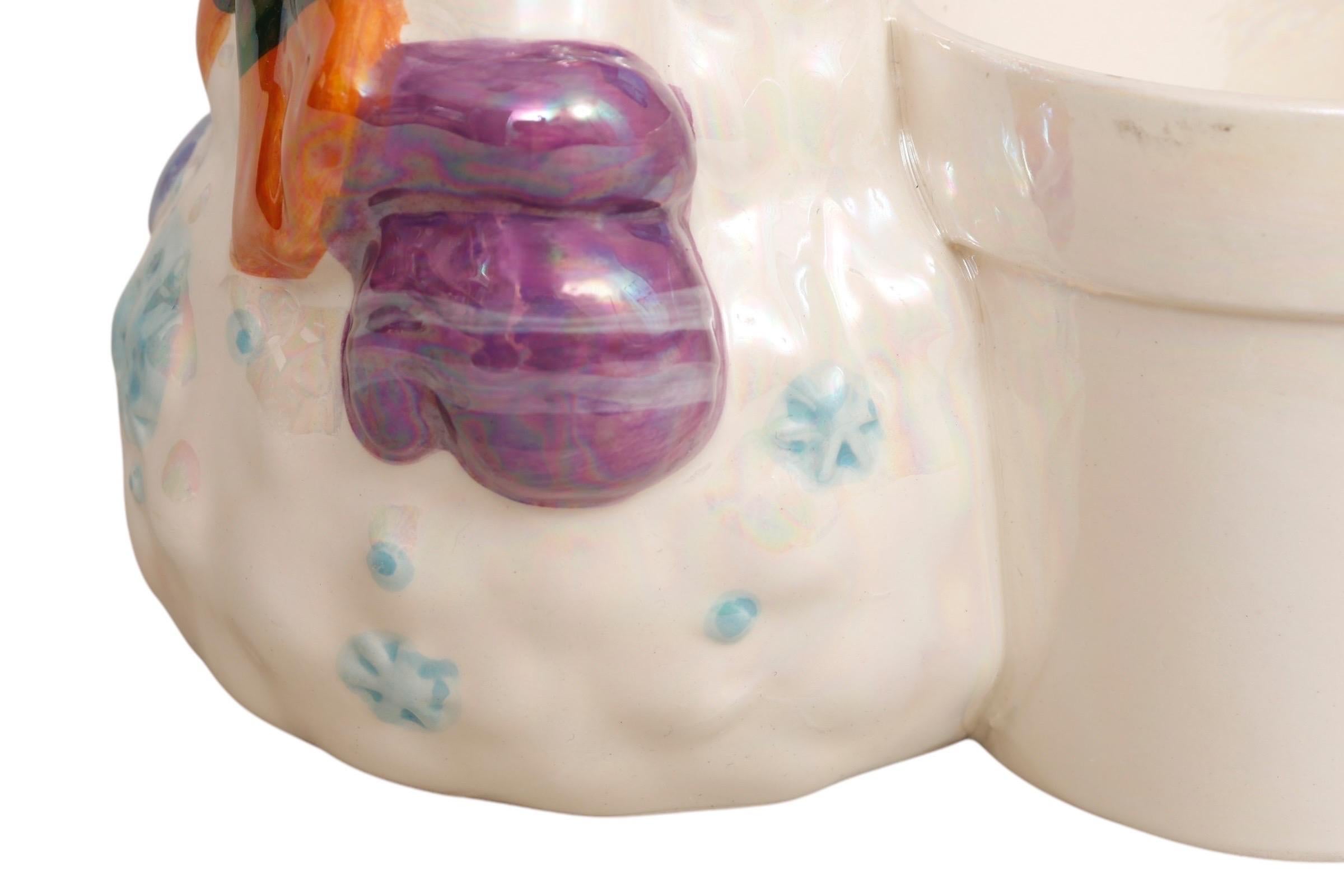 Ceramic Snowman Plant Pot Holder For Sale 3