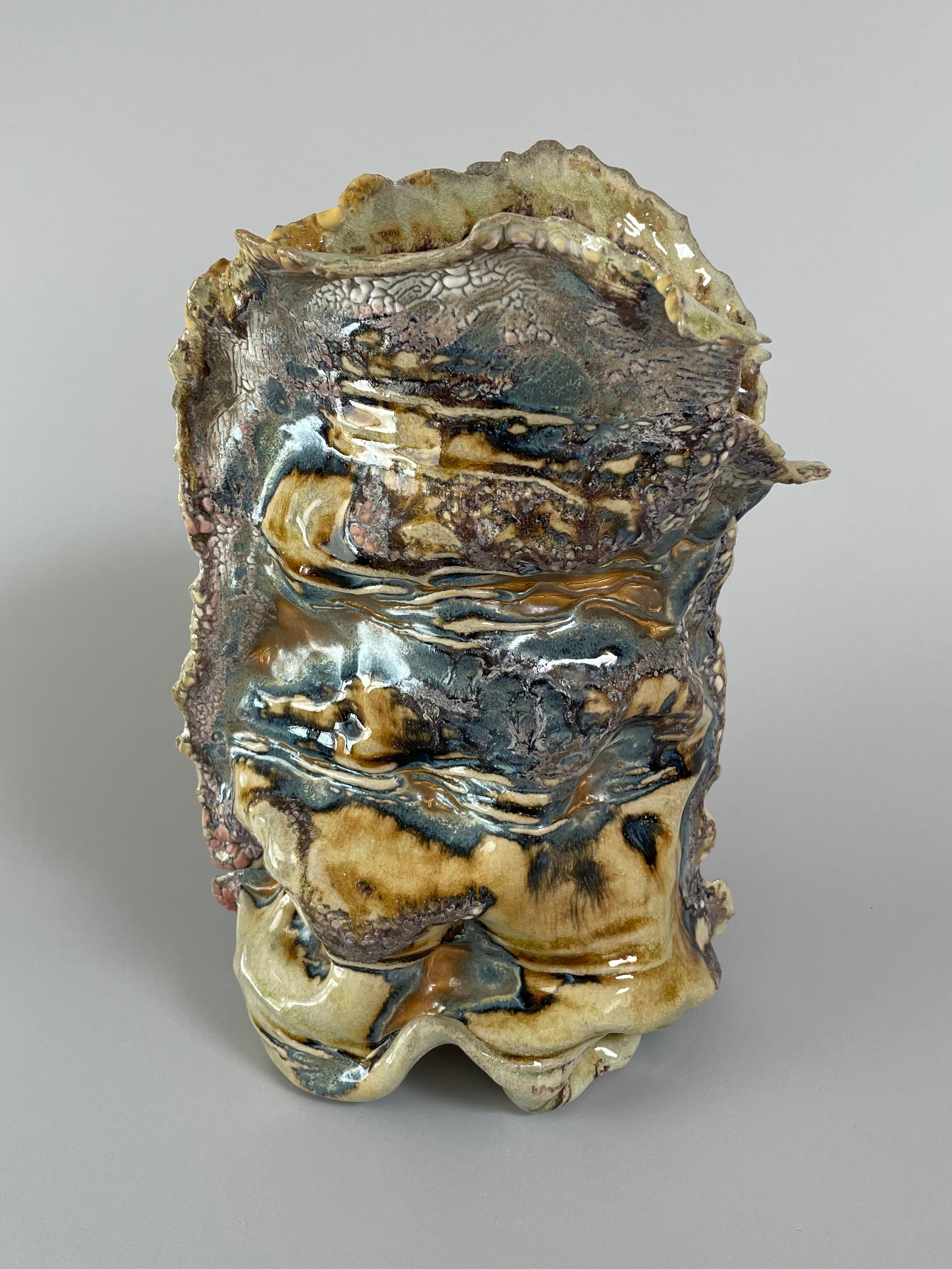 Keramik Soda gebrannt organisch geformte Gefäß Vase im Angebot 1