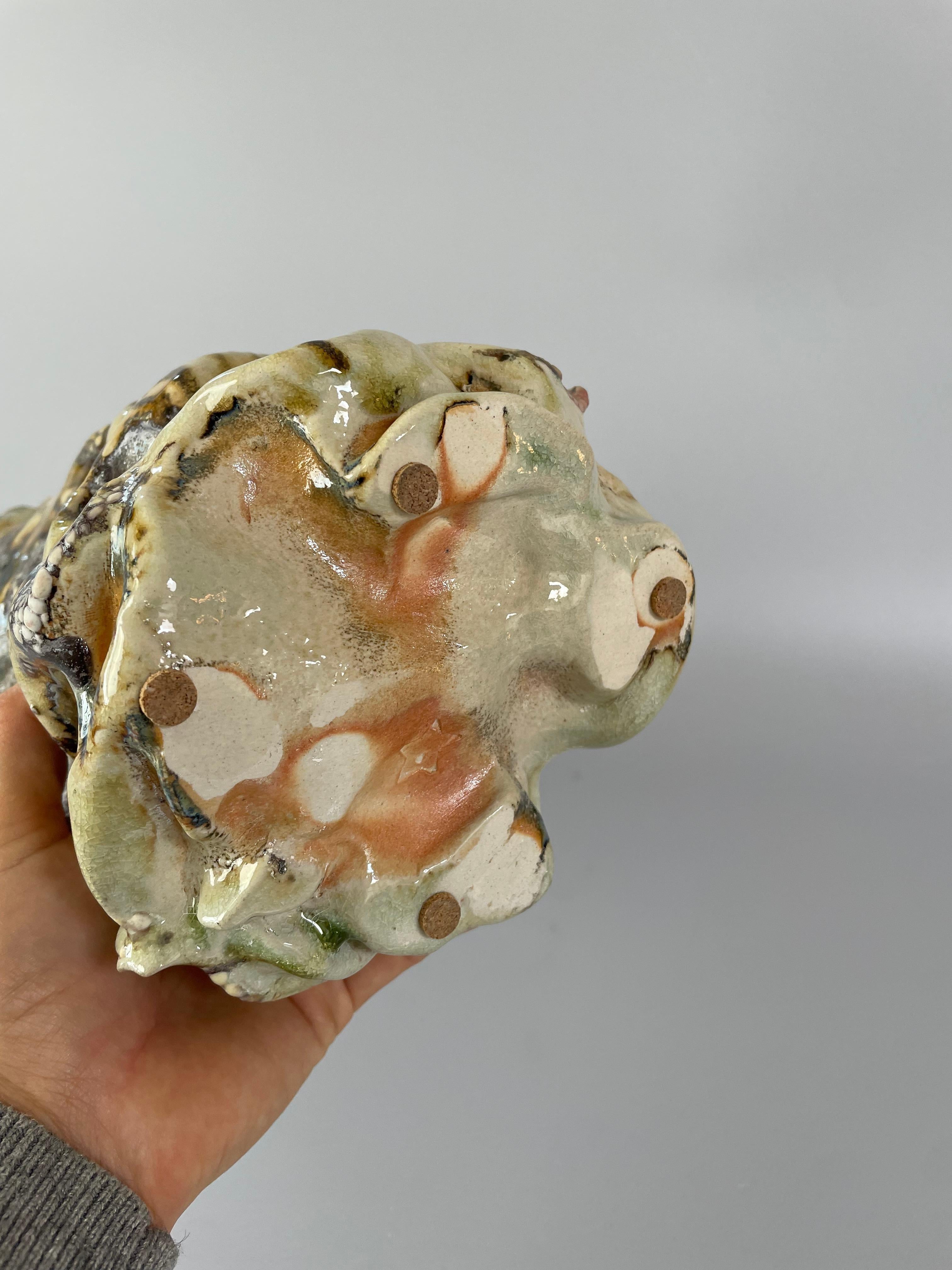 Ceramic Soda Fired Organic Shaped Vessel Vase For Sale 5