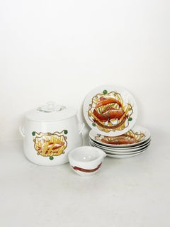 Ceramic soup tureen set, France, 1970