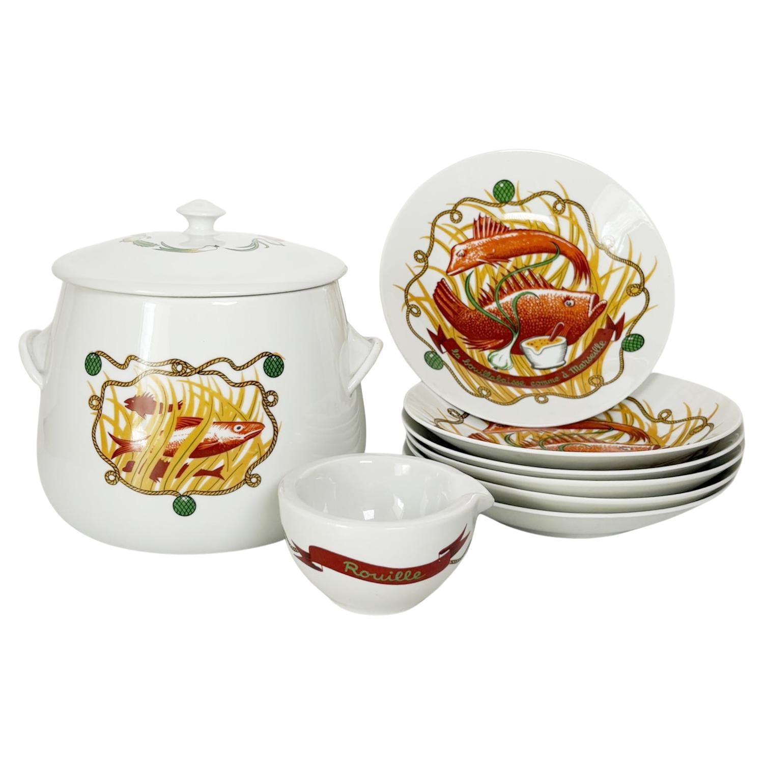 Ceramic soup tureen set, France, 1970 For Sale