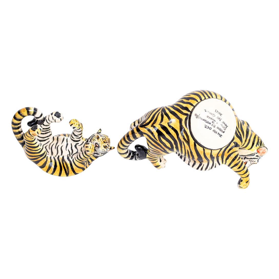 Ceramic South African Tiger Jewelry Box  , hand made in South Africa For Sale 1