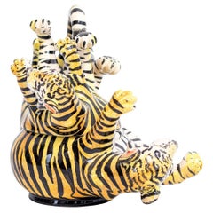 Ceramic South African Tiger Jewelry Box  , hand made in South Africa