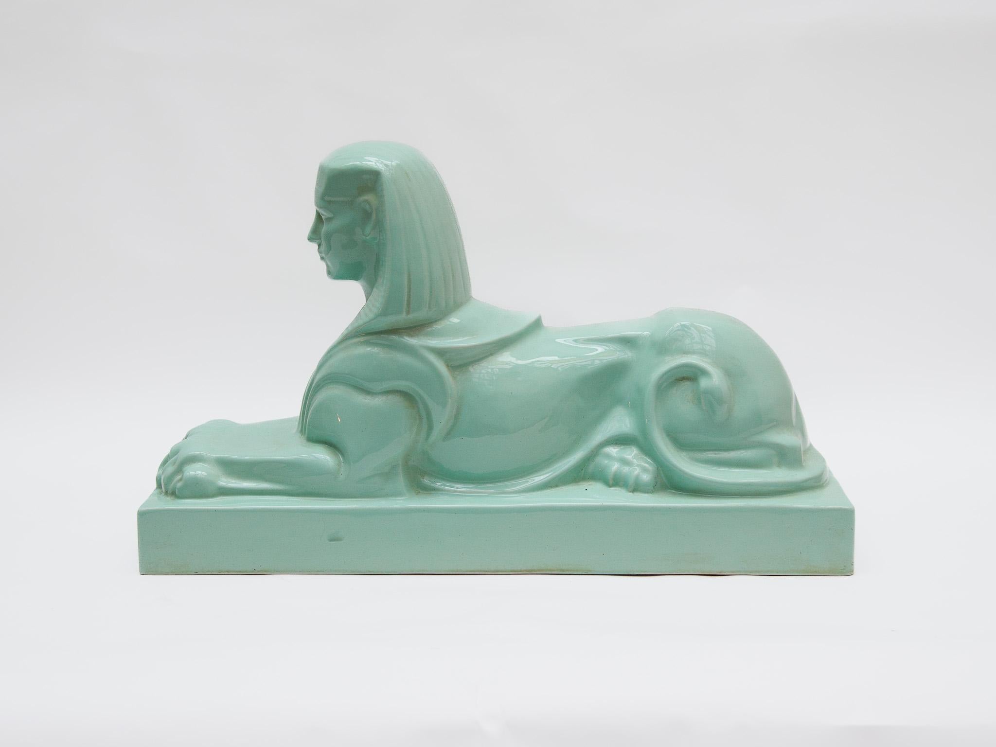 Ceramic Sphinx Designed by Vos for Royal Sphinx Maastricht/ Petrus Regout 1