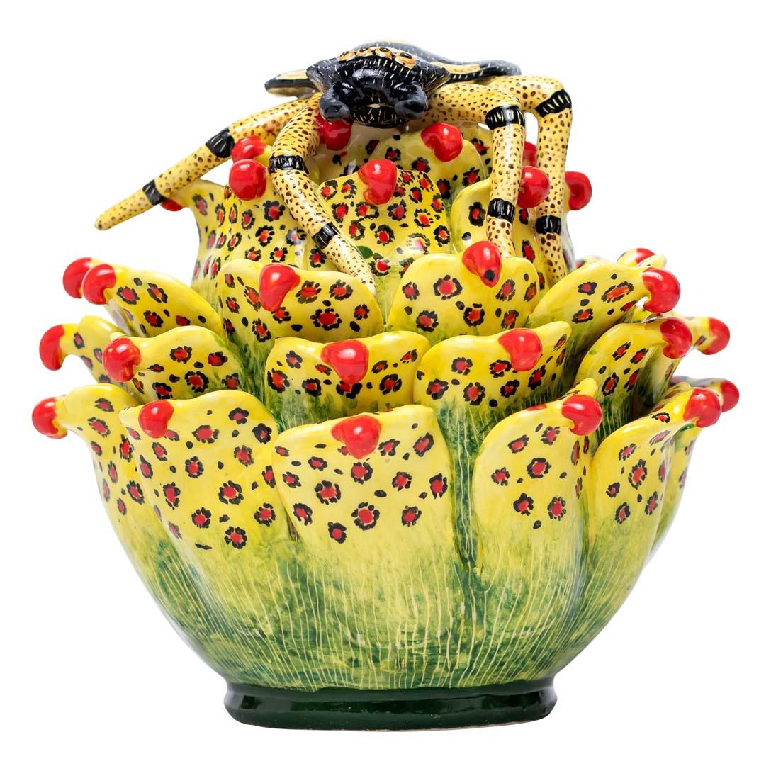 Pomegranate Monkey Jewelry Box
The Pomegranate Monkey Jewelry Box is a stunning piece of ceramic decorative art created in South Africa by the talented artisans at Love Art Ceramic. Sculpted by Sfiso Mvelase and hand-painted by Sabelo Nene in 2024,