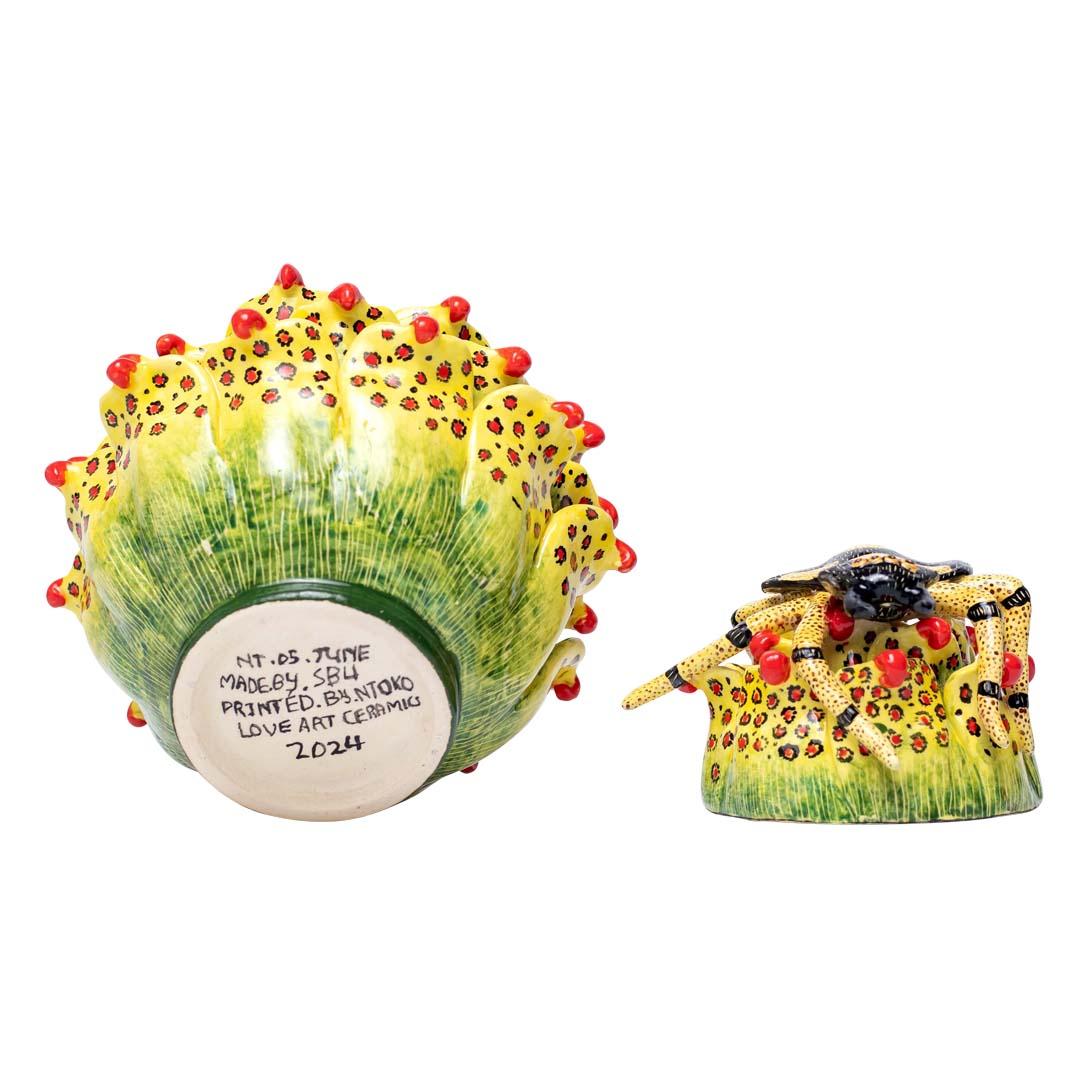 Modern Ceramic Spider Jewelry Box  , hand made in South Africa For Sale