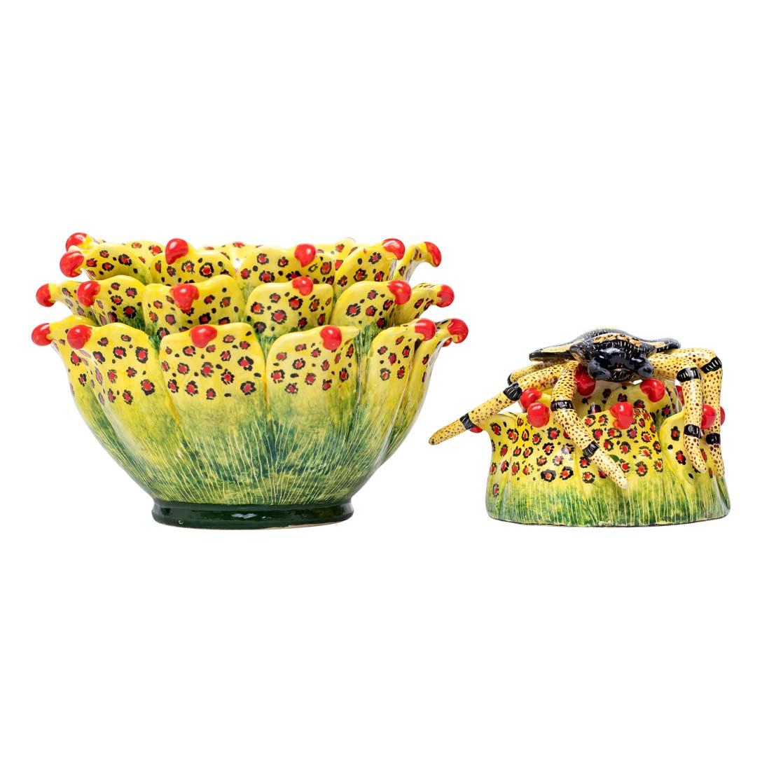South African Ceramic Spider Jewelry Box  , hand made in South Africa For Sale