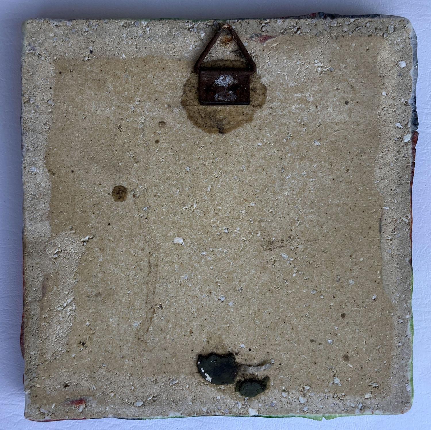 Quadratische Keramik-Kunstfliesen mit mehrfarbigen, leuchtenden Glasuren, 1960er Jahre im Angebot 6