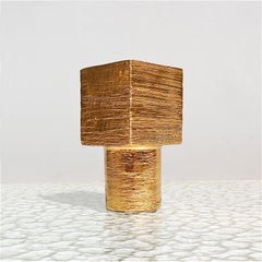 Ceramic Square Vase by Bitossi in Gilt Glaze, Italy, 1960s