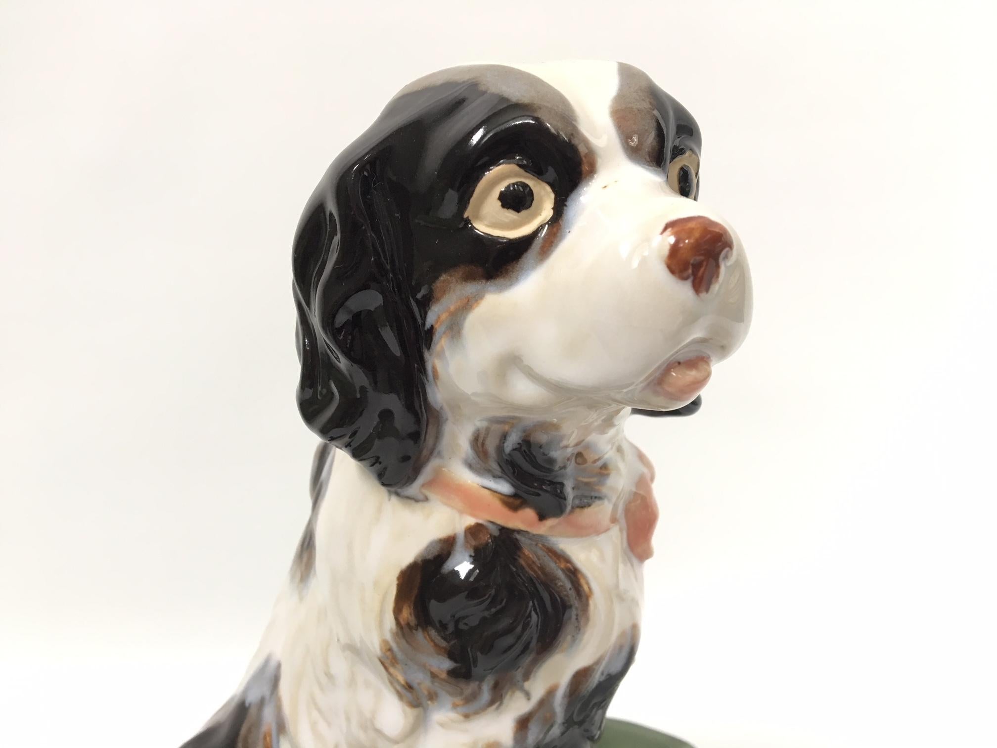 Hollywood Regency Ceramic Staffordshire Dog Figurine