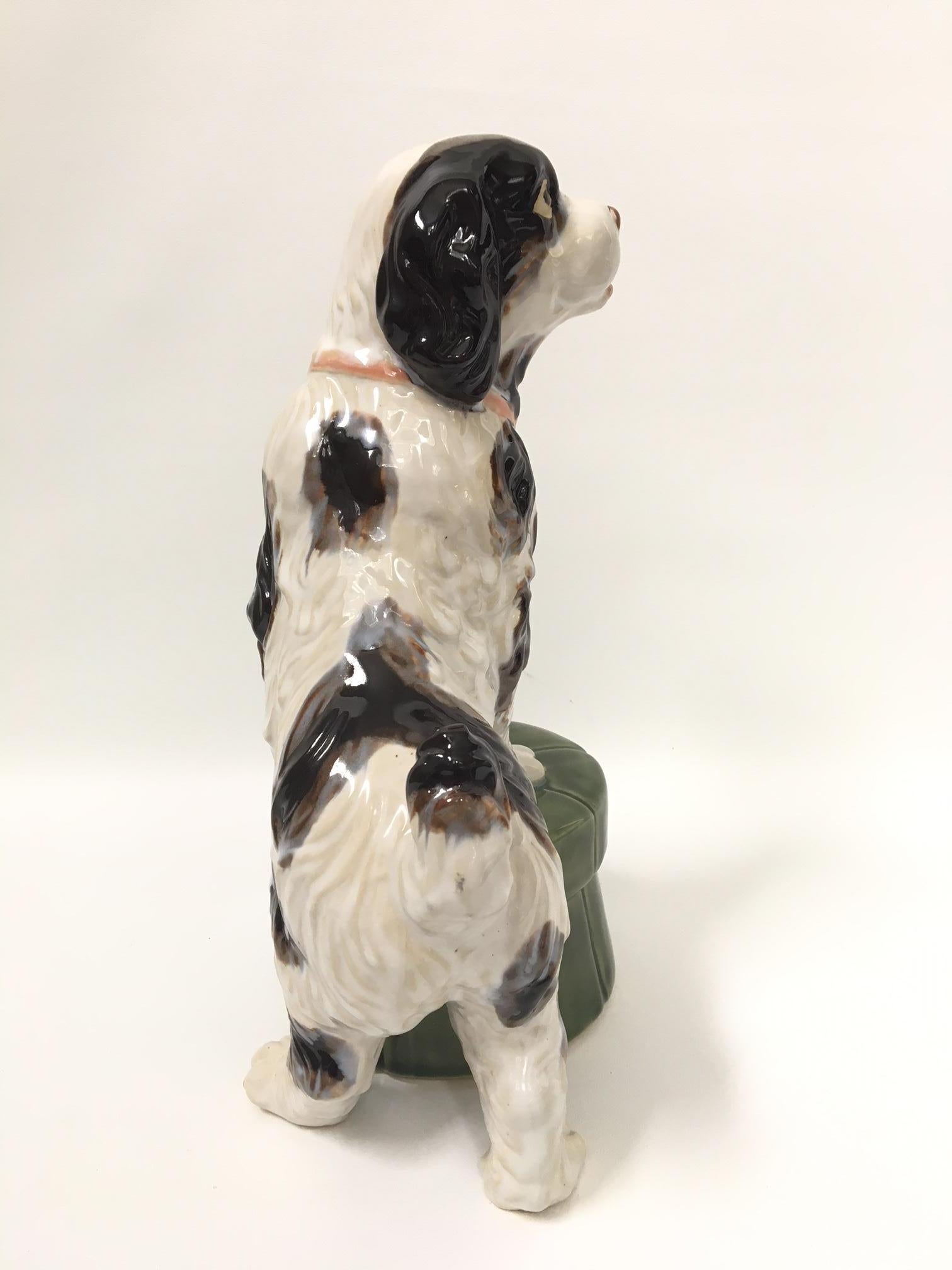 Ceramic Staffordshire Dog Figurine In Excellent Condition In Jacksonville, FL