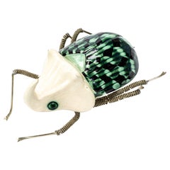 Ceramic Stag Beetle and White Metal by Estudio Guerrero