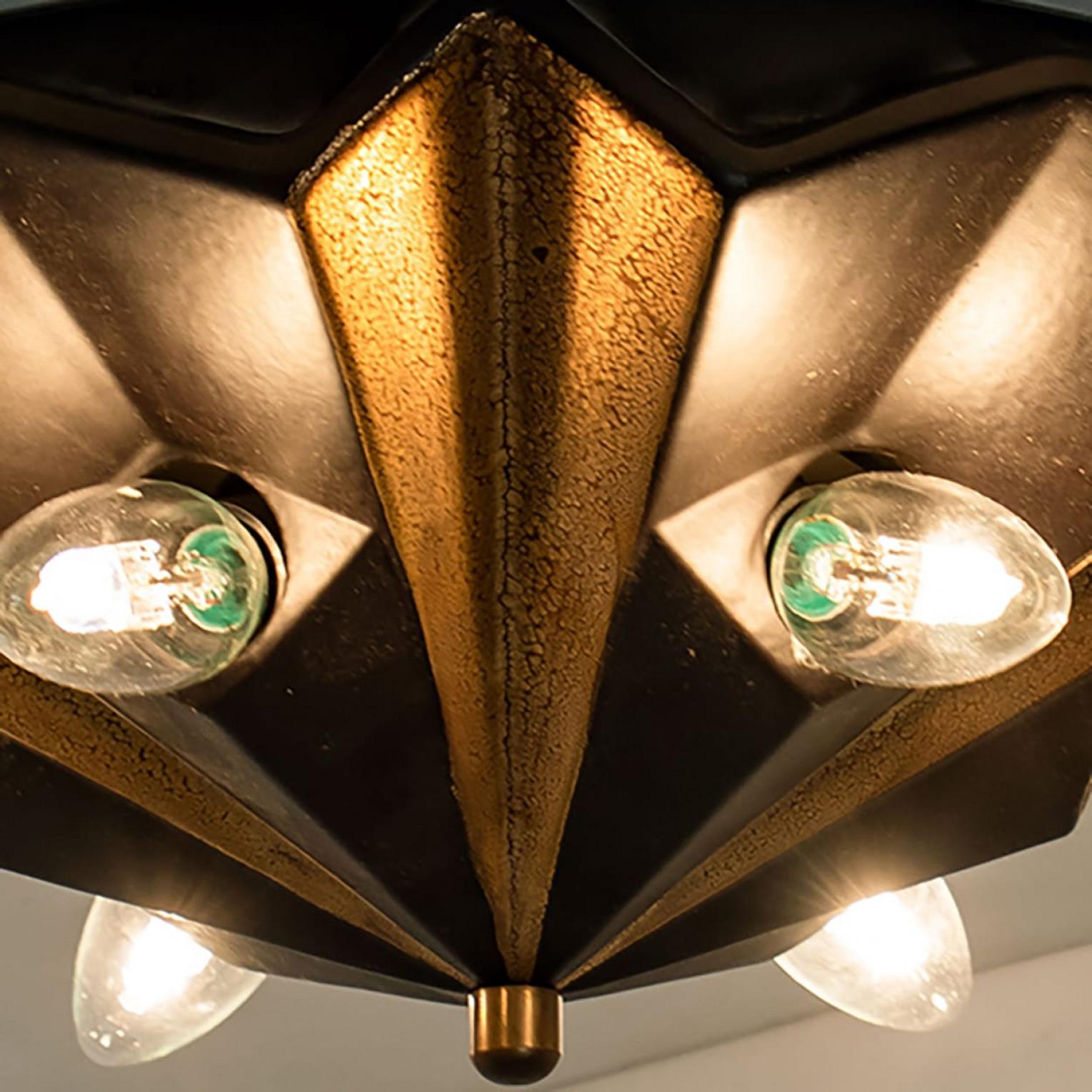 Étoile en céramique Lampe en céramique Brown, Allemagne, années 1970 en vente 6