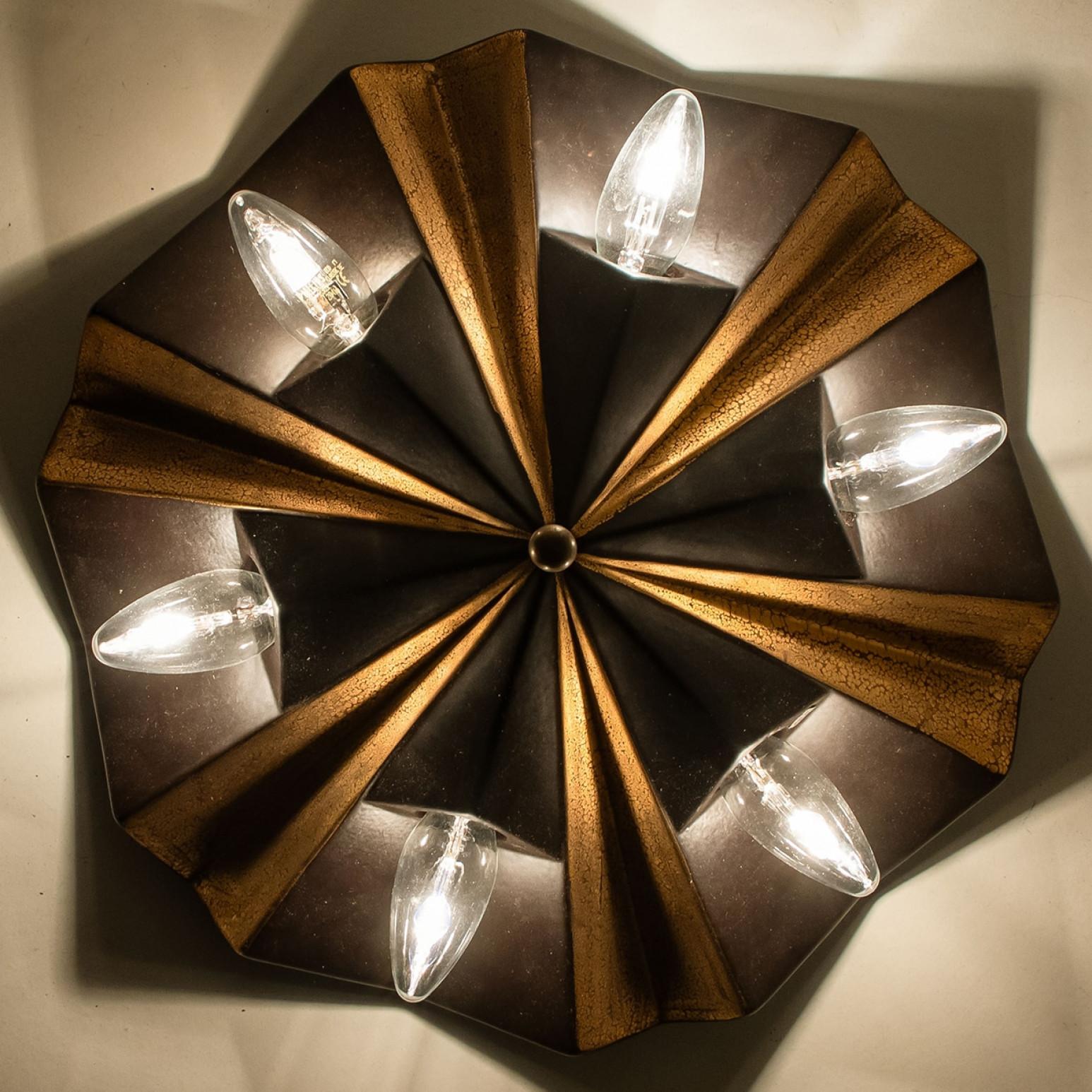 Autre Étoile en céramique Lampe en céramique Brown, Allemagne, années 1970 en vente