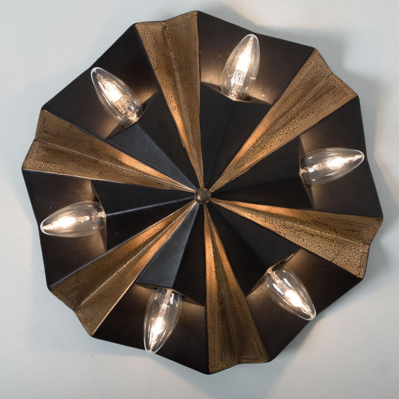 Fin du 20e siècle Étoile en céramique Lampe en céramique Brown, Allemagne, années 1970 en vente