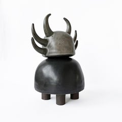 Ceramic Stoneware Abstract Sculpture in Black and White by Keavy Murphree