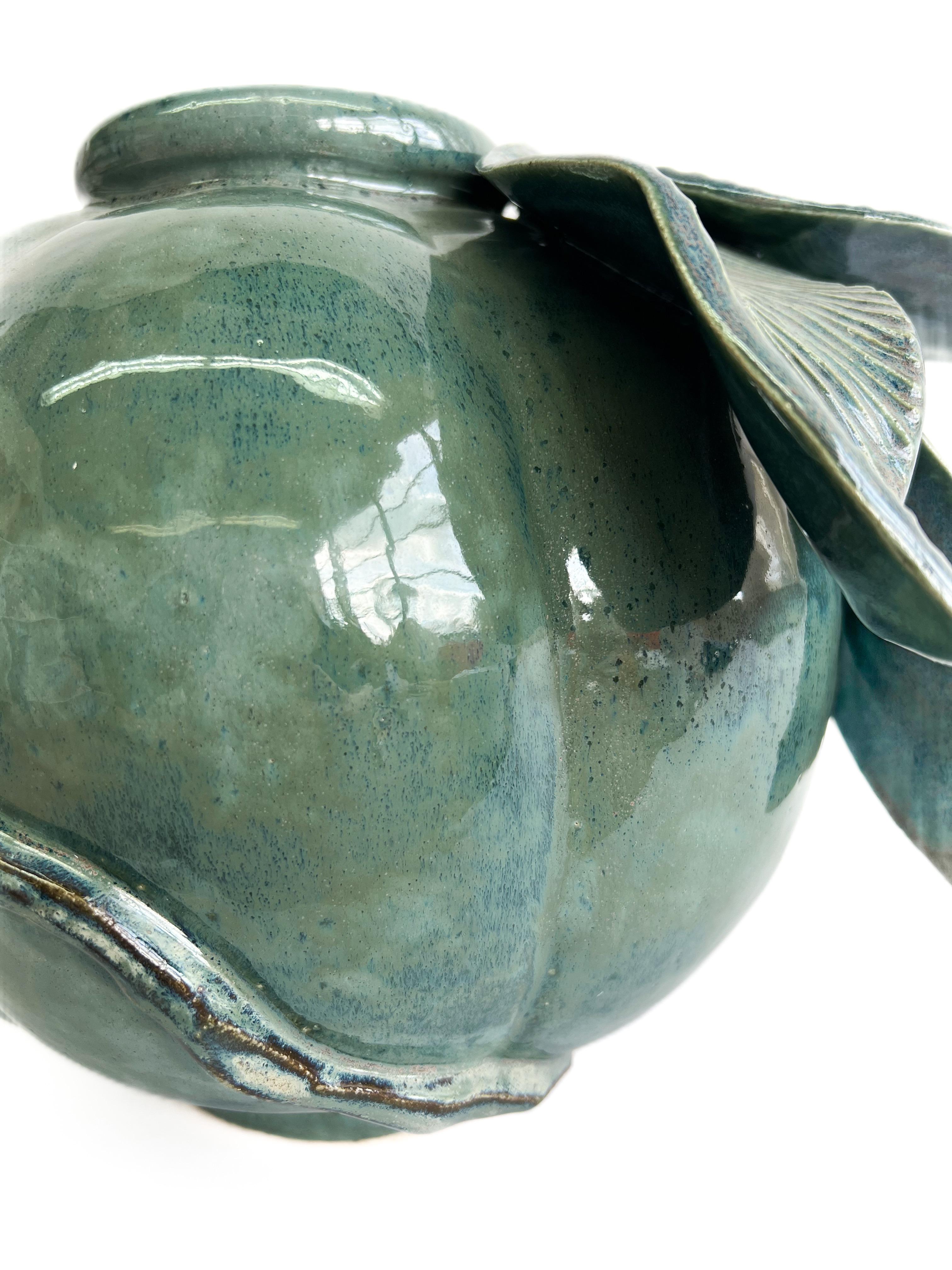 Ceramic Stoneware Blue Organic Vase - 