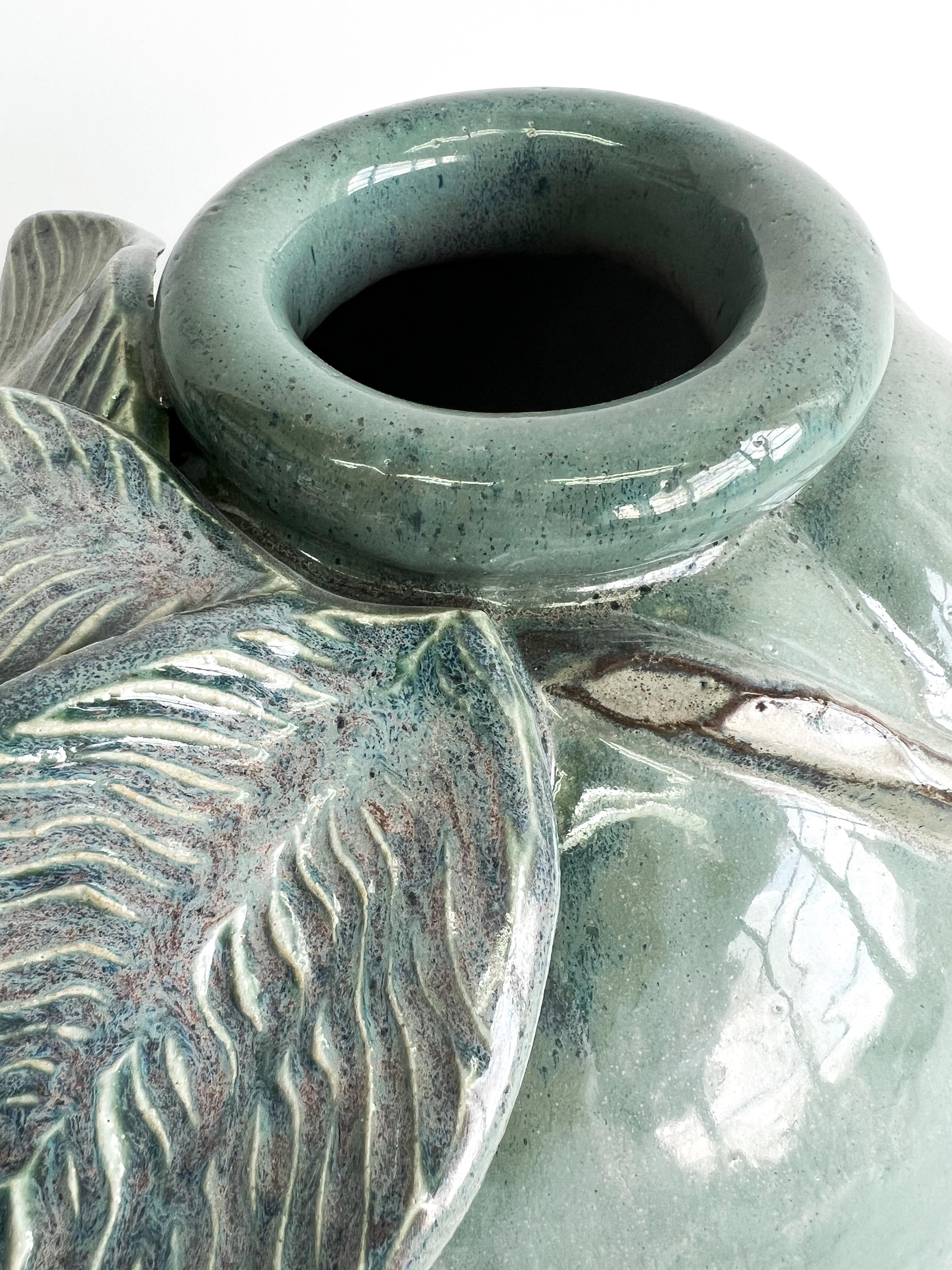 Ceramic Stoneware Blue Organic Vase - 