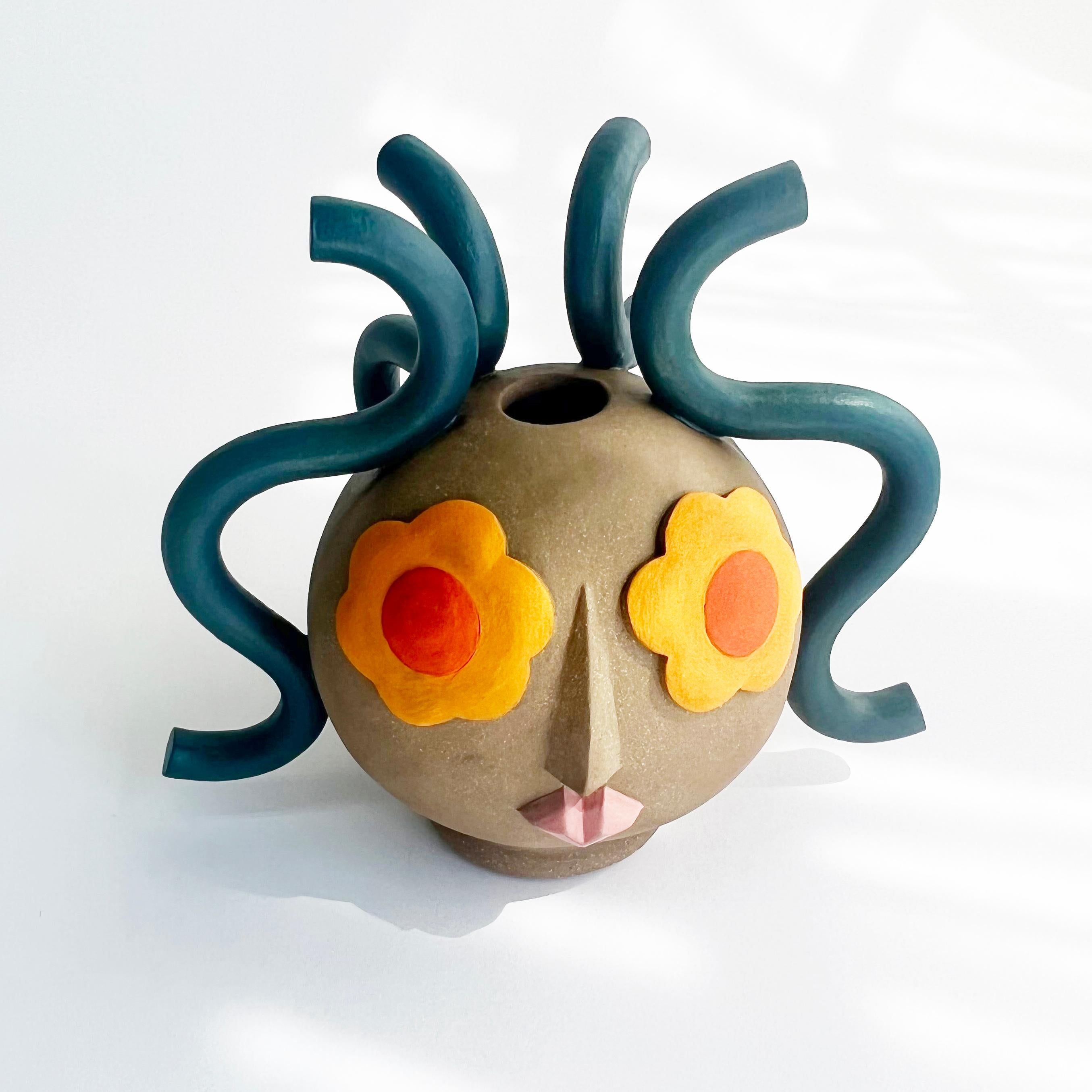 Carved Ceramic Stoneware Contemporary Figurative Vase by Keavy Murphree