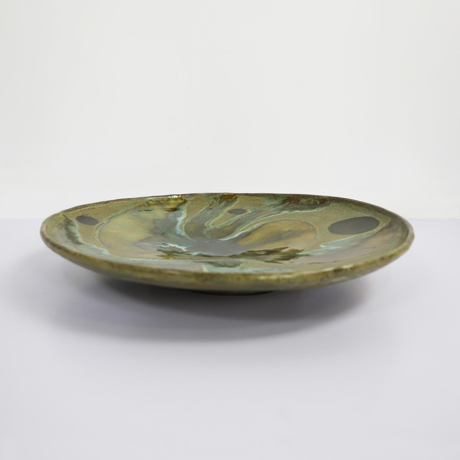 Mid-Century Modern Ceramic Stoneware Fruit Platter For Sale