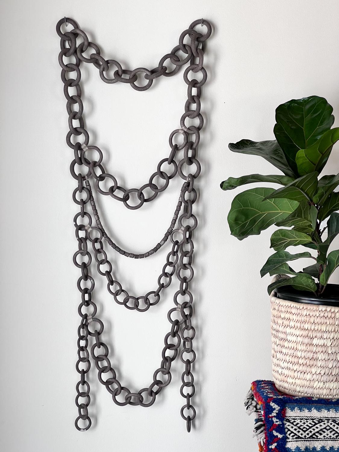 Ceramic Stoneware Link Chain Wall Sculpture For Sale 1