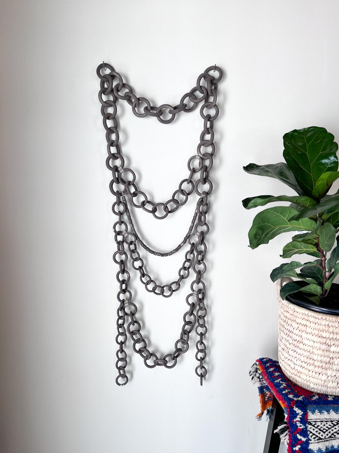 Ceramic Stoneware Link Chain Wall Sculpture For Sale 2