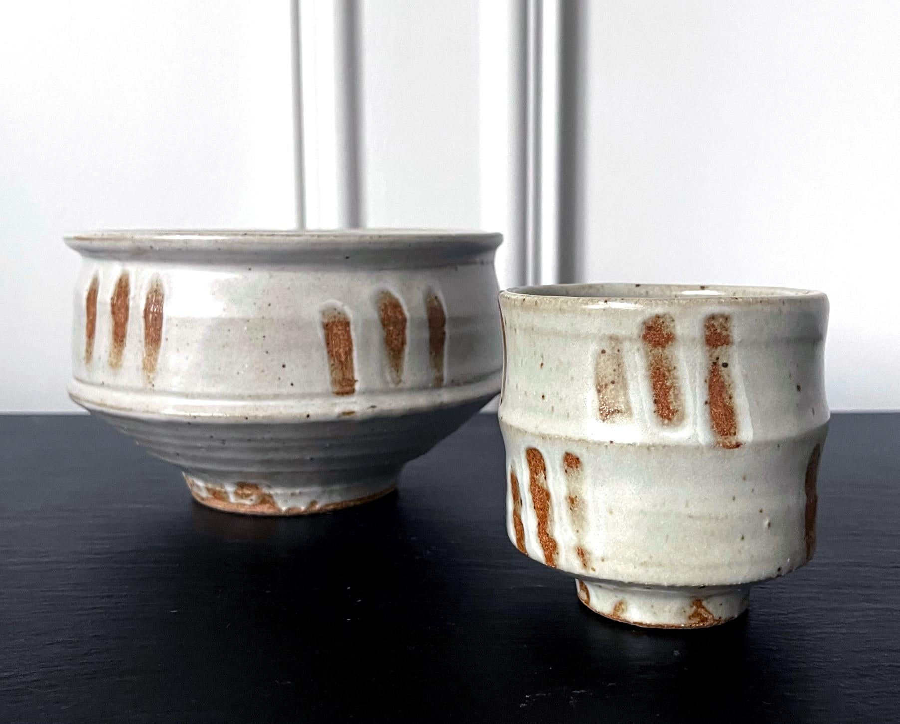 Ceramic Stoneware Tea Bowl in Shino Style by Warren Mackenzie For Sale 5