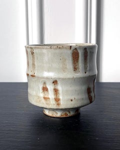 Ceramic Stoneware Tea Bowl in Shino Style by Warren Mackenzie
